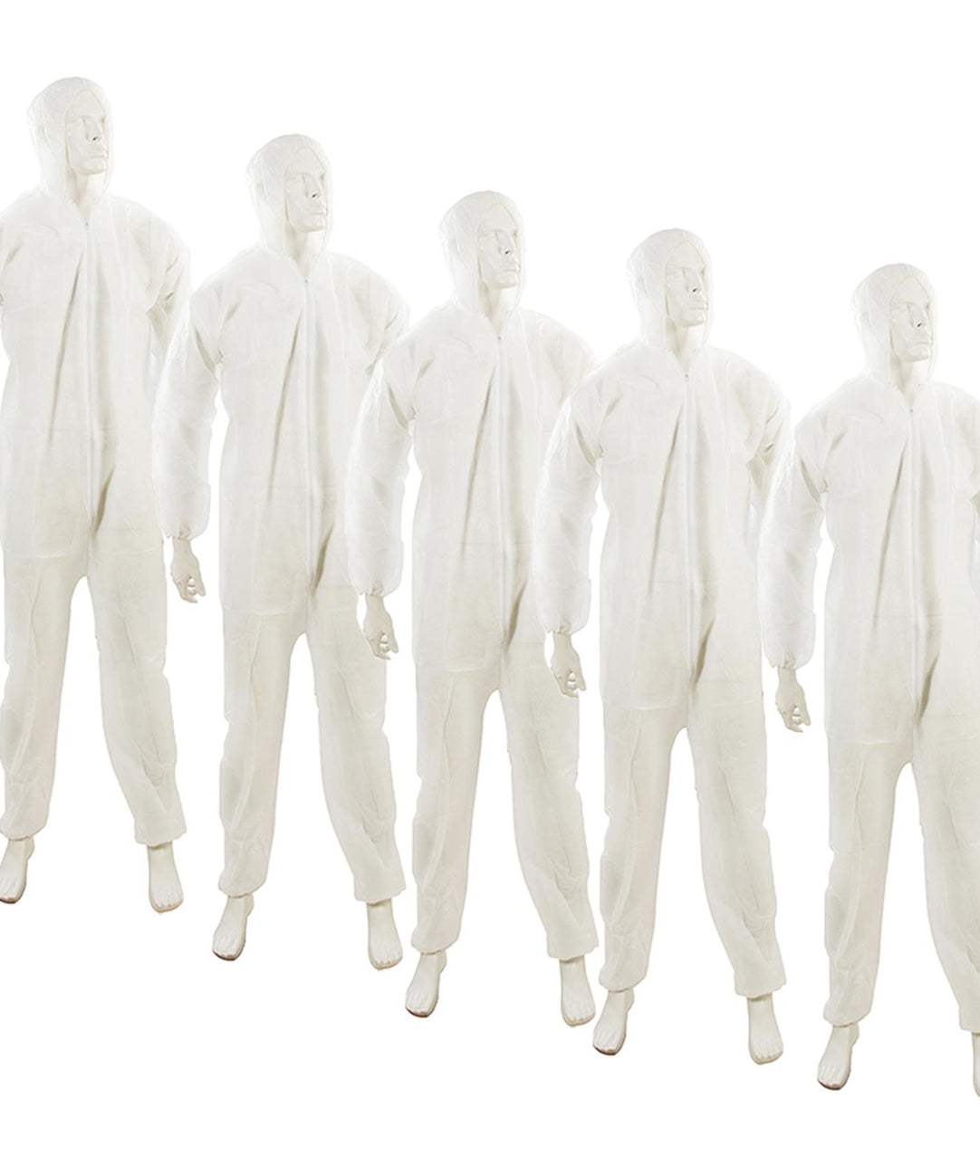 (Pack of 5) Disposable Protective Paper Suits – Medium (120cm, 46") Coveralls by Dapetz