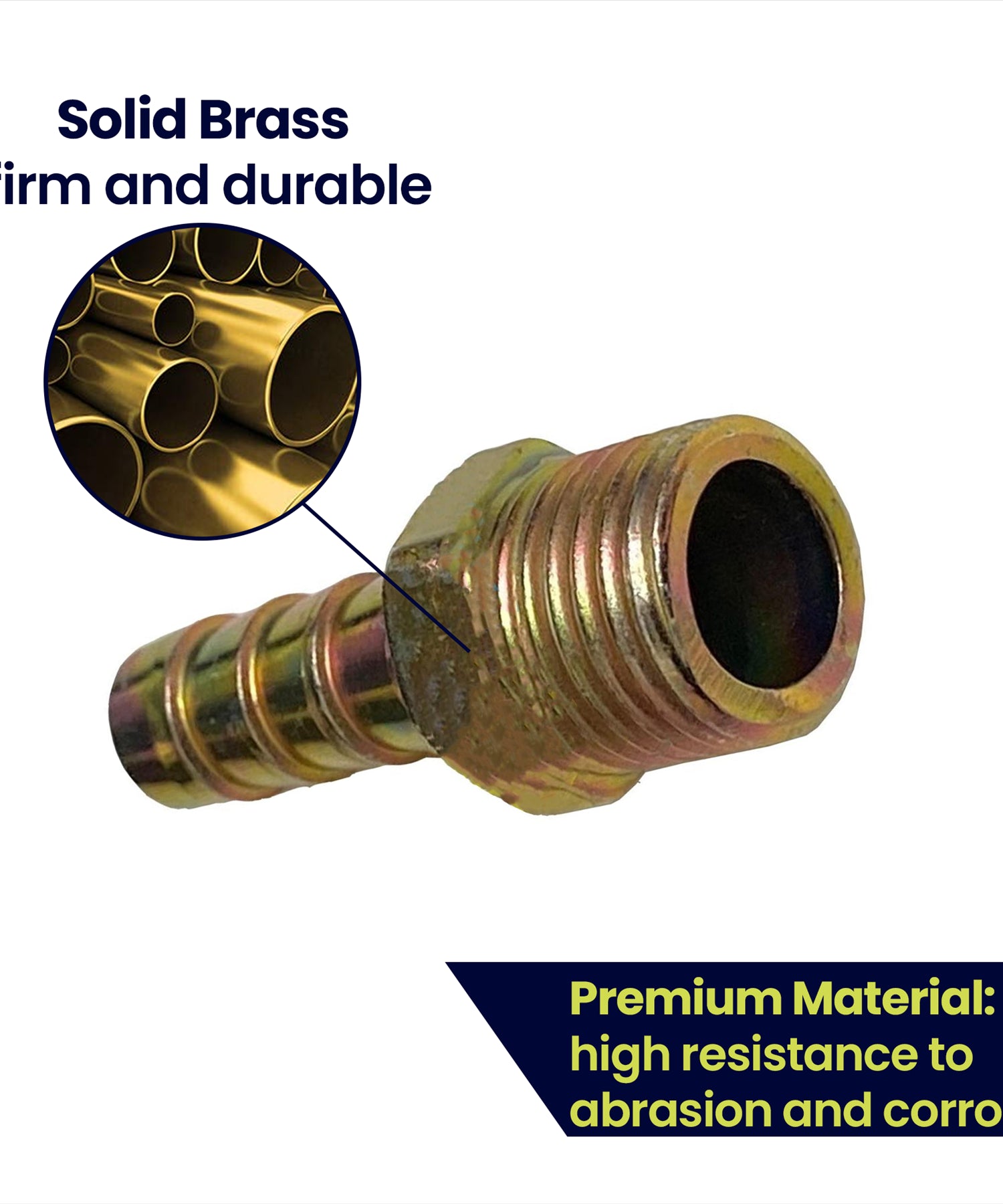 Brass 1/4" BSP to 8mm Male Barb Hose Tail Fitting Fuel Air Gas Water Hose Oil