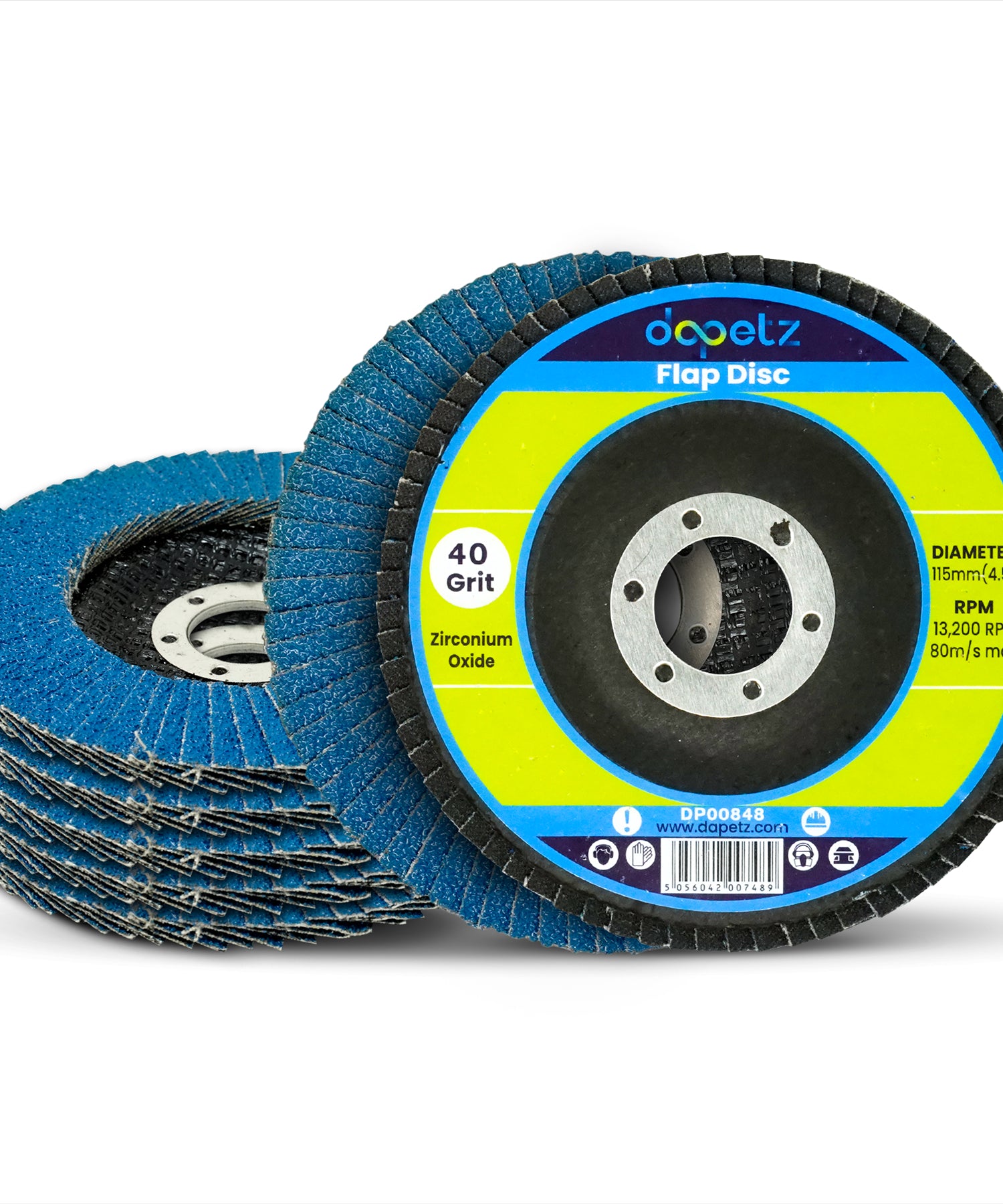Flap Discs 115mm Sanding 10Pcs 40 120 Grit Grinding Disc 4.5" Zirconium Oxide ny Dapetz
