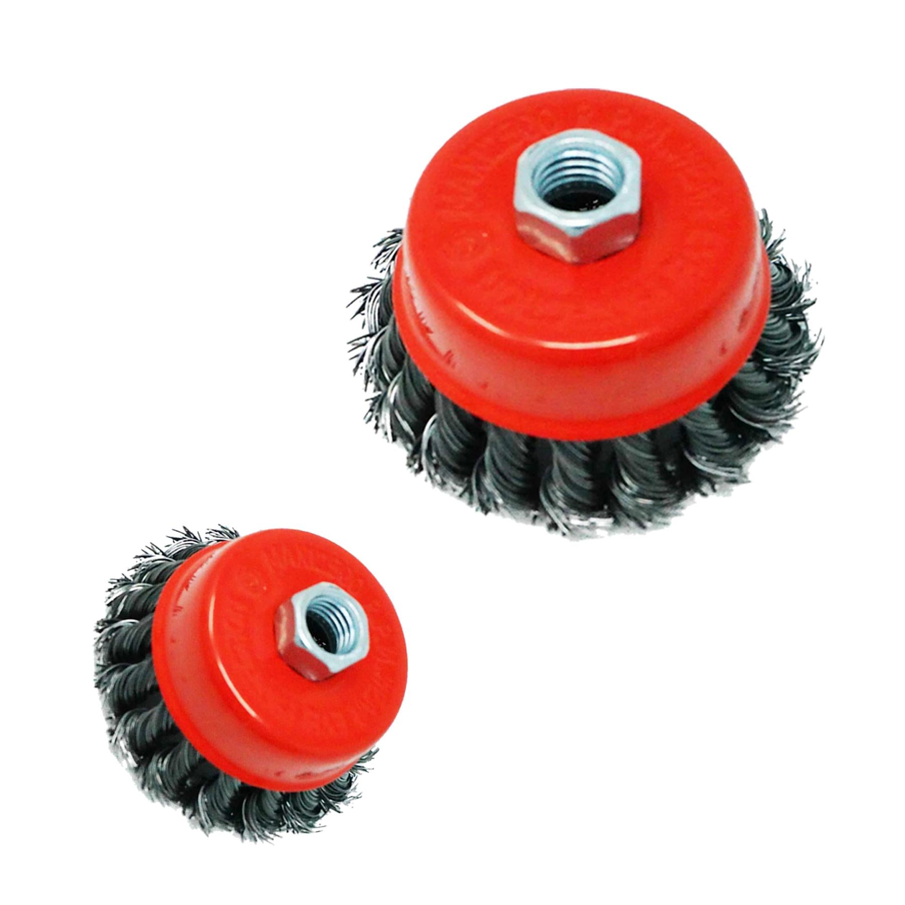 4PCs Twist Knot Wire Wheel Cup Brush Set for Angle Grinder 3" M14 Crew By Dapetz