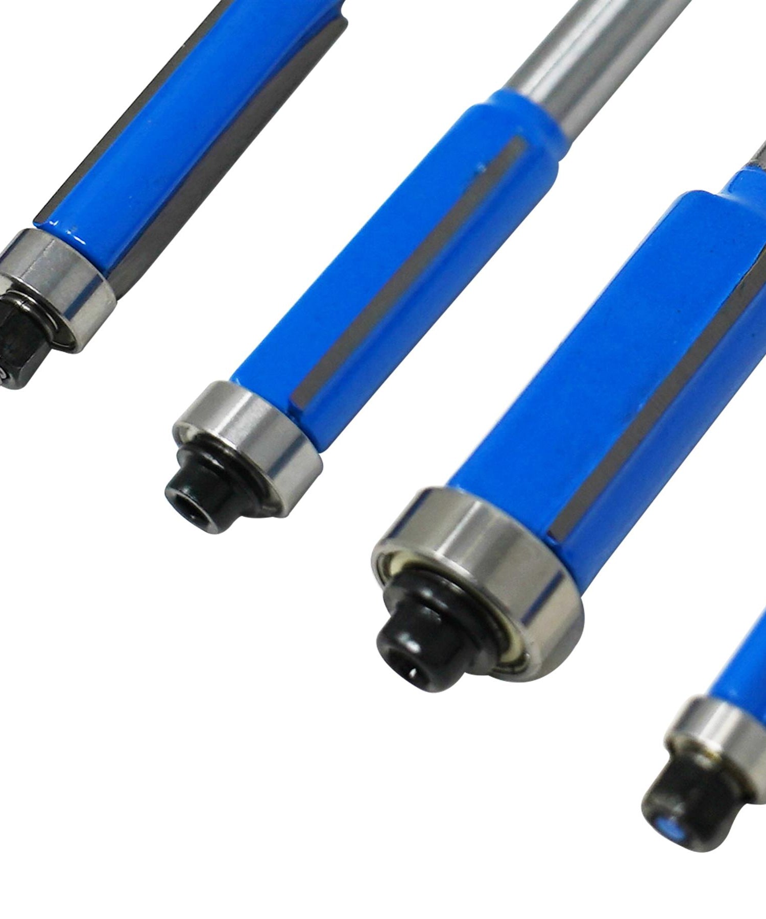4Pc Flush Trim Router Bit Set Bottom Bearing Pattern Milling Cutter 1/4" Shank