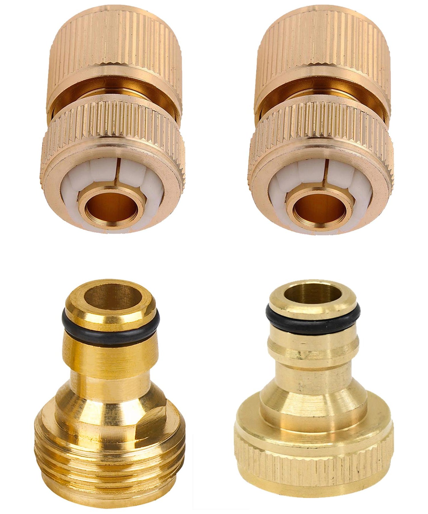 4Pc Brass Hose Pipe Fitting Connectors Adaptor Garden Tap Watering Set By Dapetz