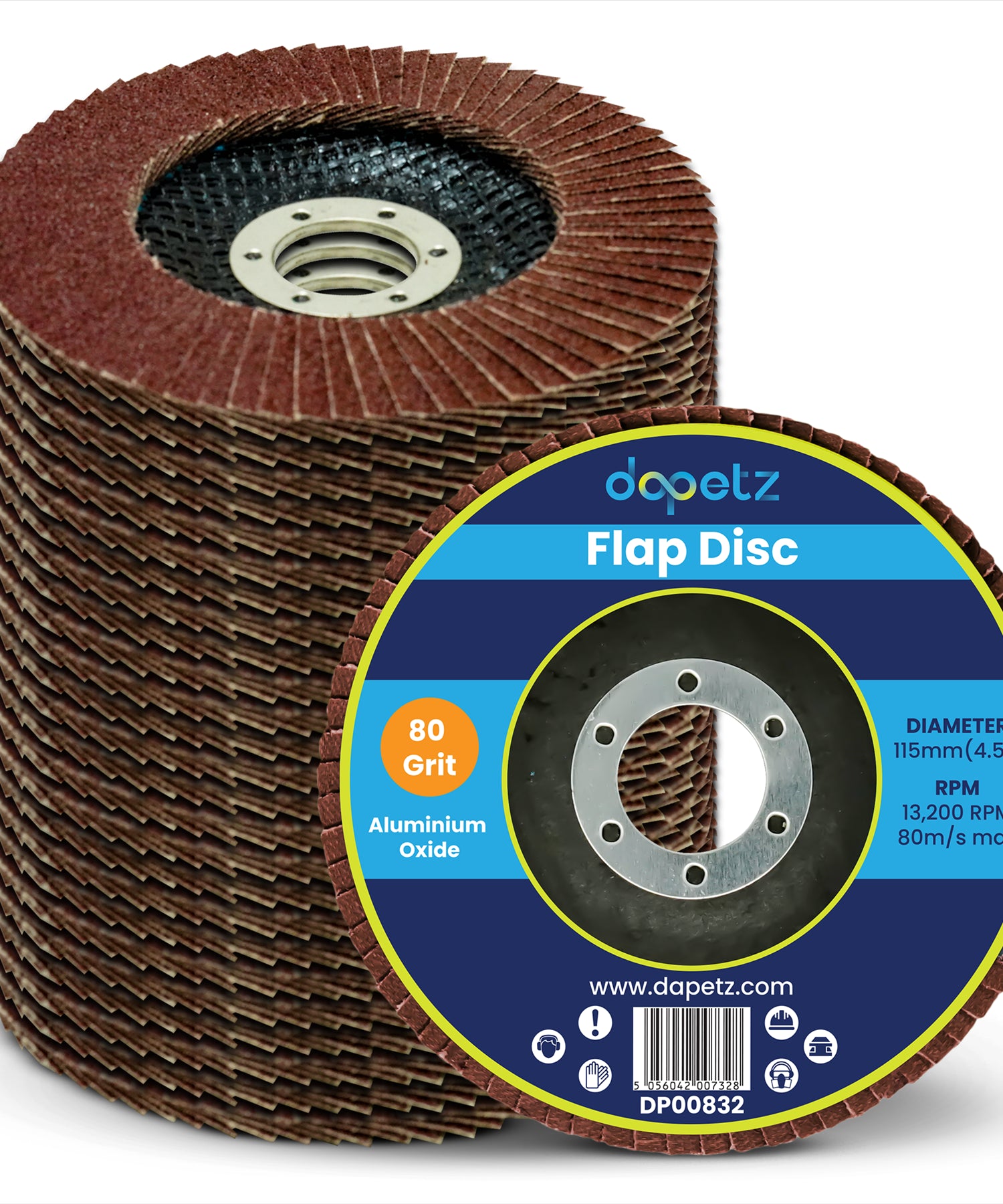 Flap Discs Angle Grinder 115mm 4.5" 80 Grit Grinding Wood Metal Cutting Disc 25X by Dapetz