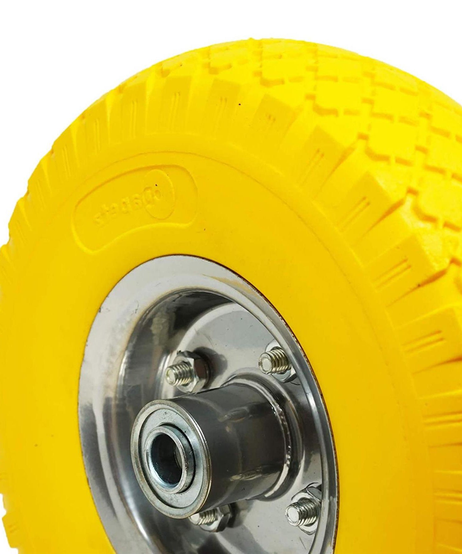 10" Yellow Puncture Burst Proof Sack Truck Trolley Wheel & Axle by Dapetz