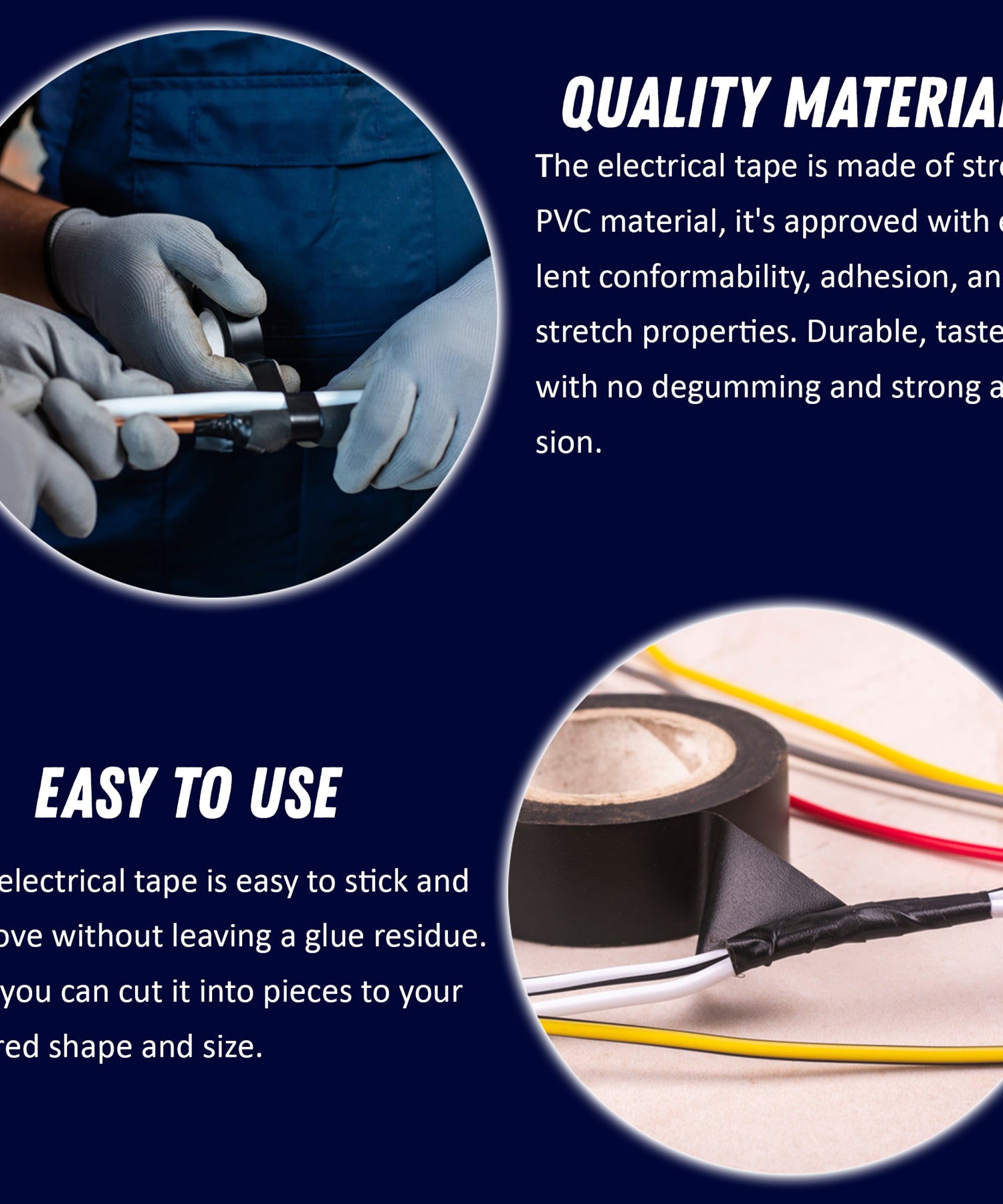 2PCS Electrical PVC Insulation Tape Flame Retardant 2" Wide 50mm X 33m Black By Dapetz