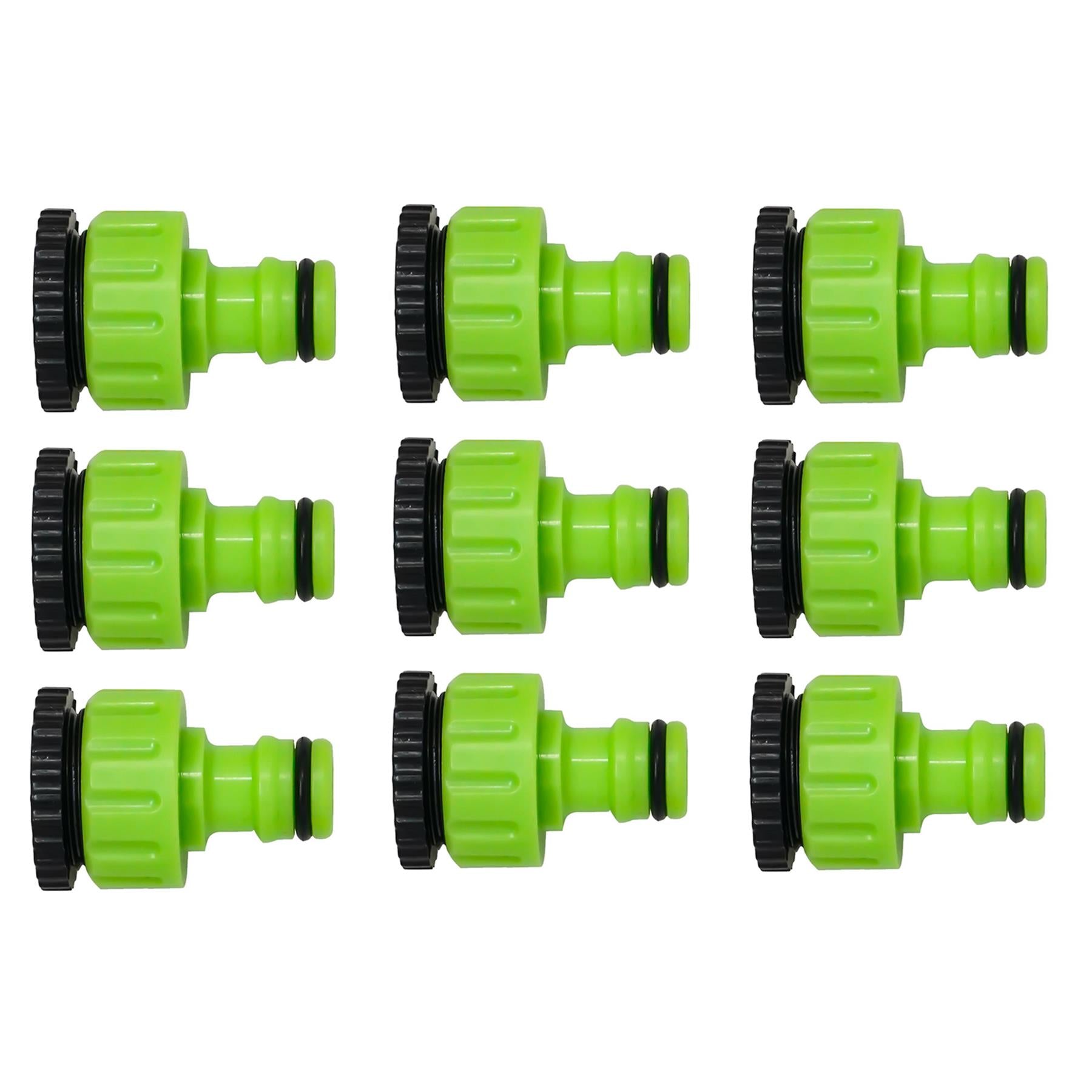 9x 1/2"-3/4" Tap Connector Adaptor Garden Hose Pipe Adapter Screw Threaded