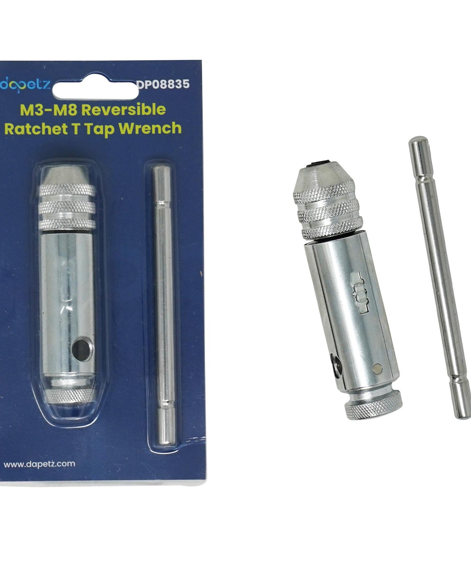 Ratchet Tap Wrench M3-m8 Reversible Holder T Bar Handle For Tap Die Set By Dapetz