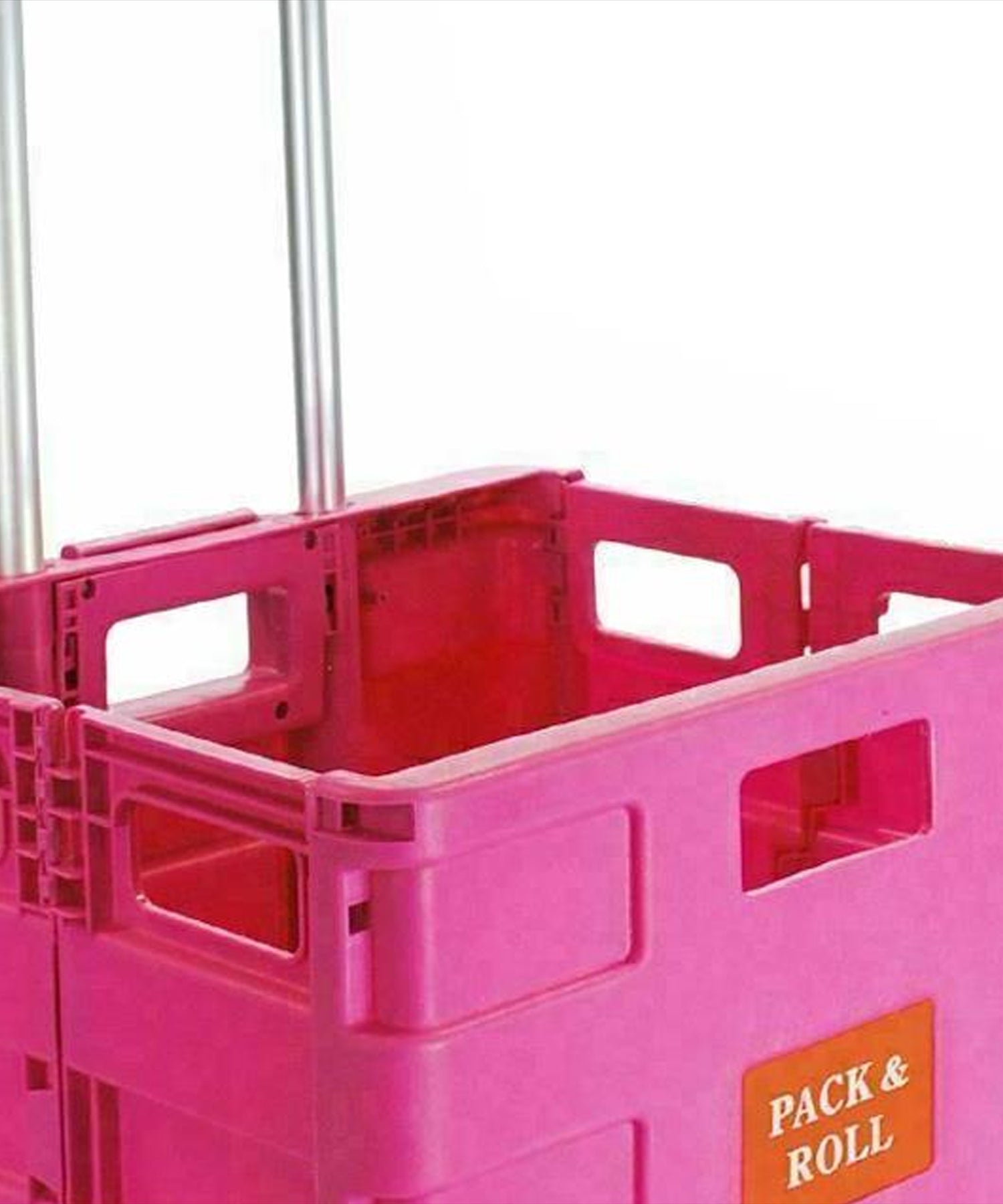 Dapetz Folding Shopping Trolley Foldable Cart Boot Fold Up Storage Box Crate 25kg Load Capacity - Pink