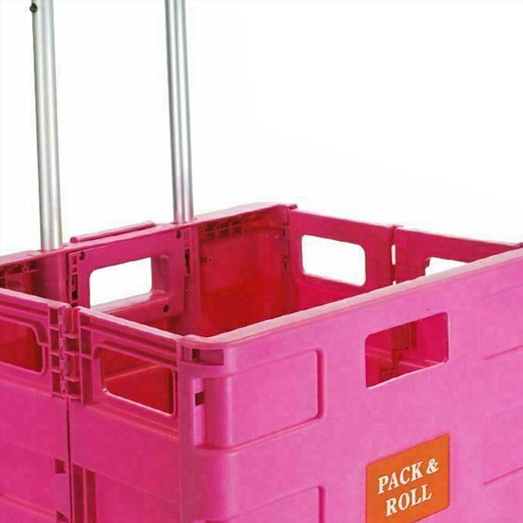 Dapetz Folding Shopping Trolley Foldable Cart Boot Fold Up Storage Box Crate 25kg Load Capacity - Pink