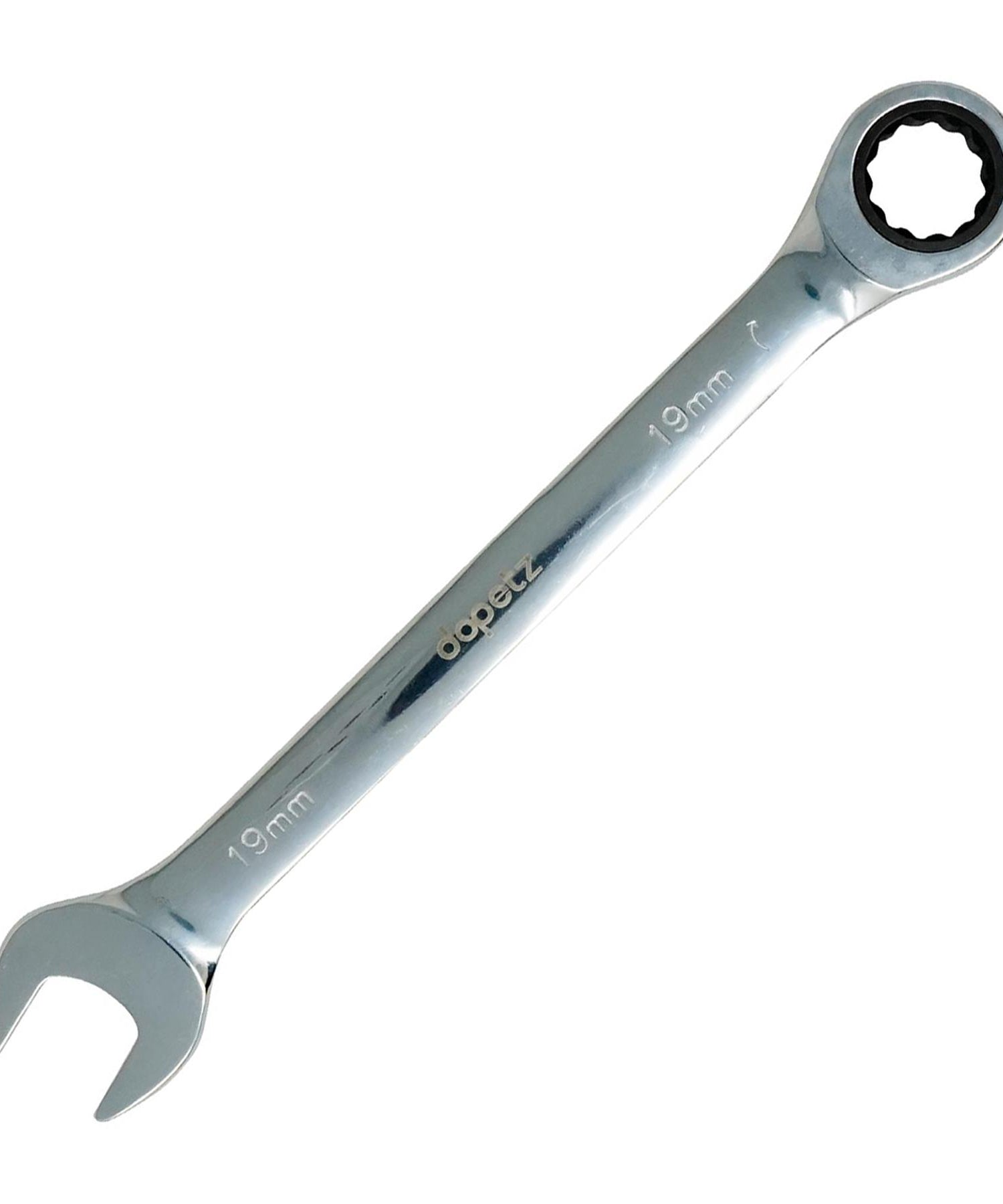 Fixed Head Ratchet Metric Spanner Open End Ring Combination 19mm