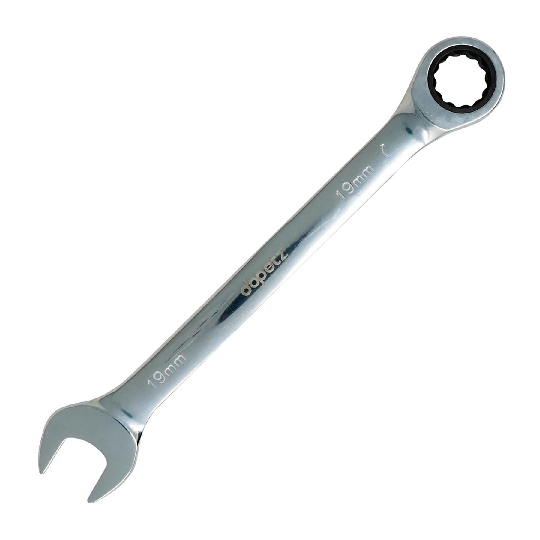 Fixed Head Ratchet Metric Spanner Open End Ring Combination 19mm