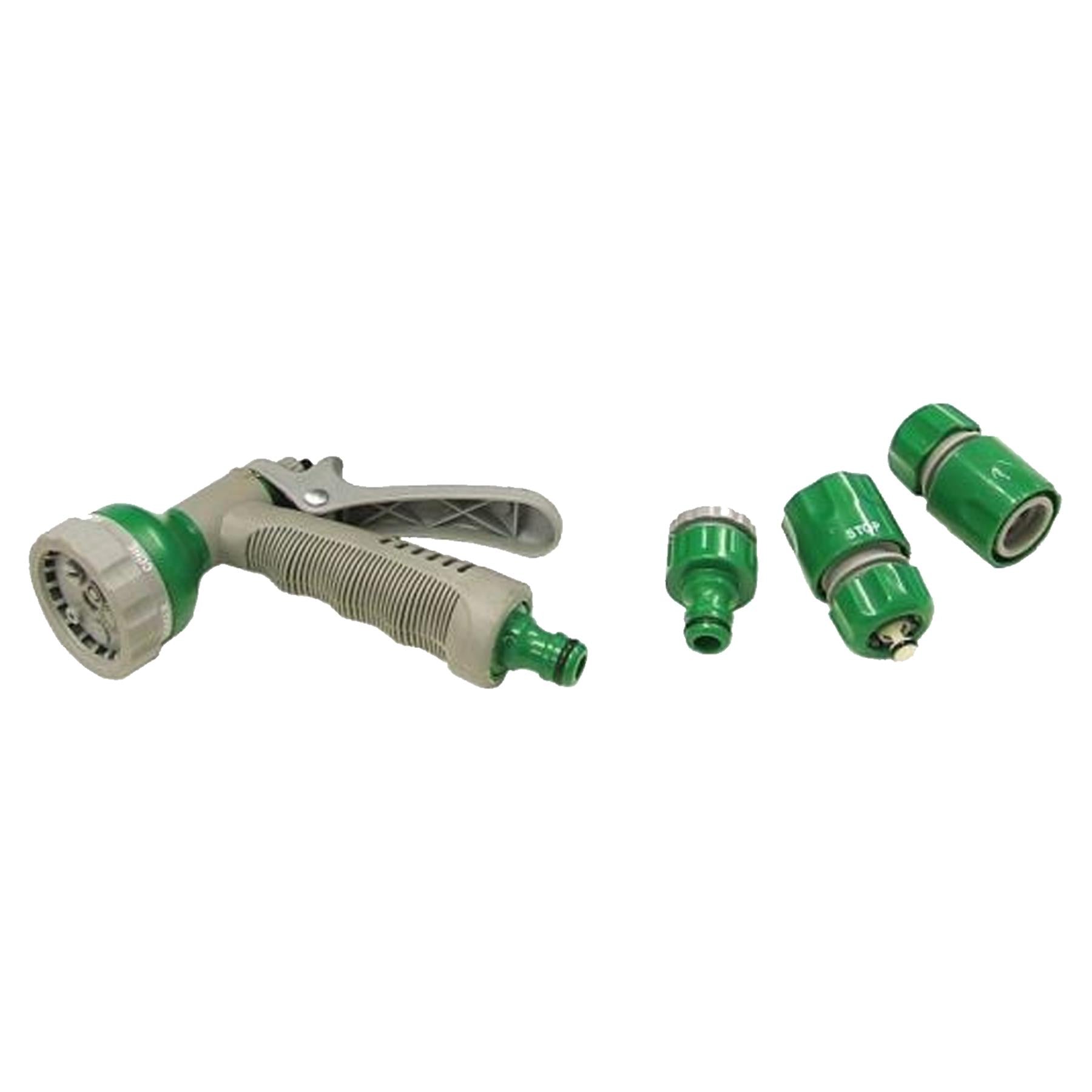 50m Garden Hose Pipe With Spray Gun Set PVC Watering Hose Green By Dapetz