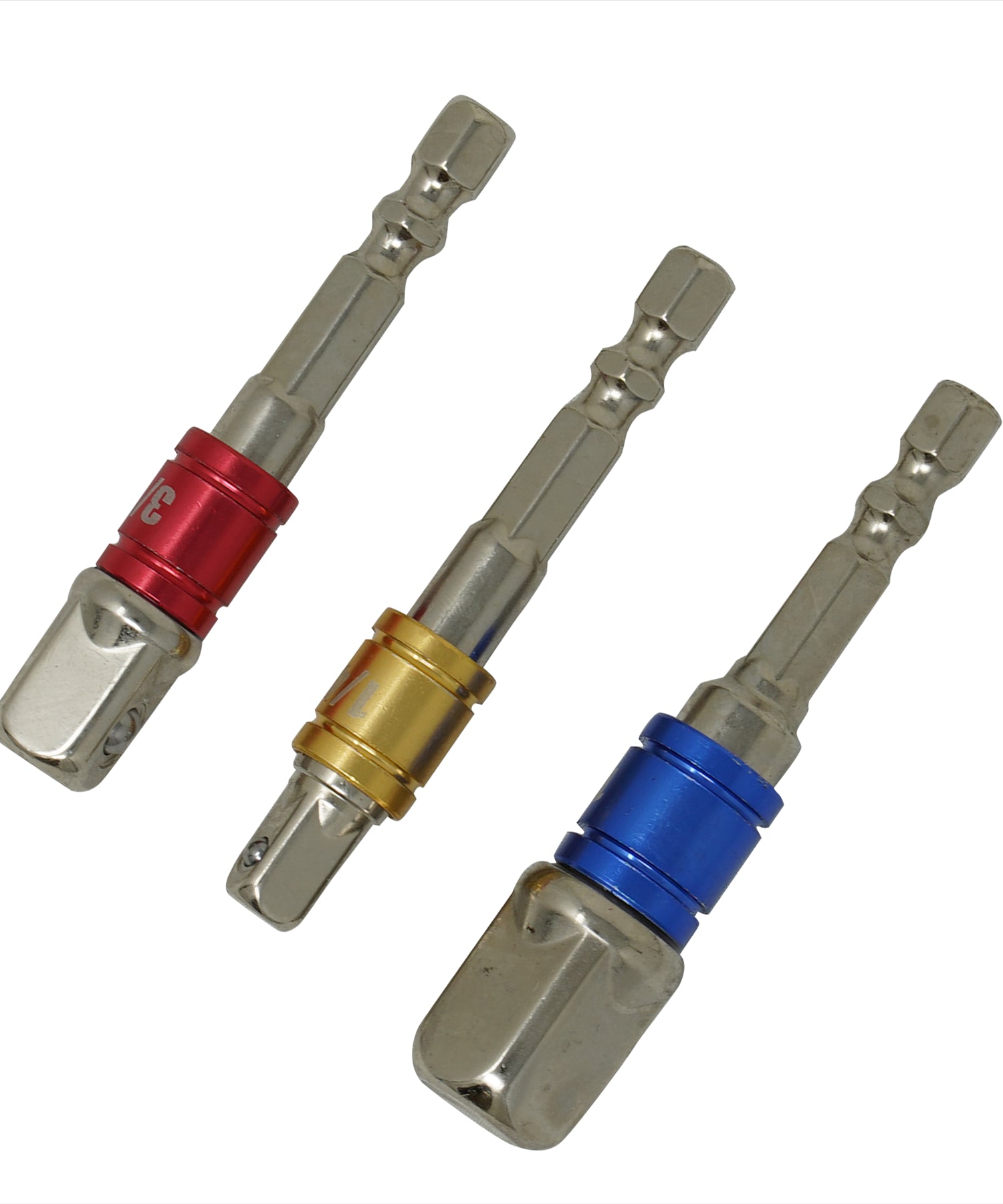 Screwdriver Impact Drill Socket Adapter Hex To 1/4" 3/8" 1/2" Inch Bit Ratchet T 3PCS By Dapetz