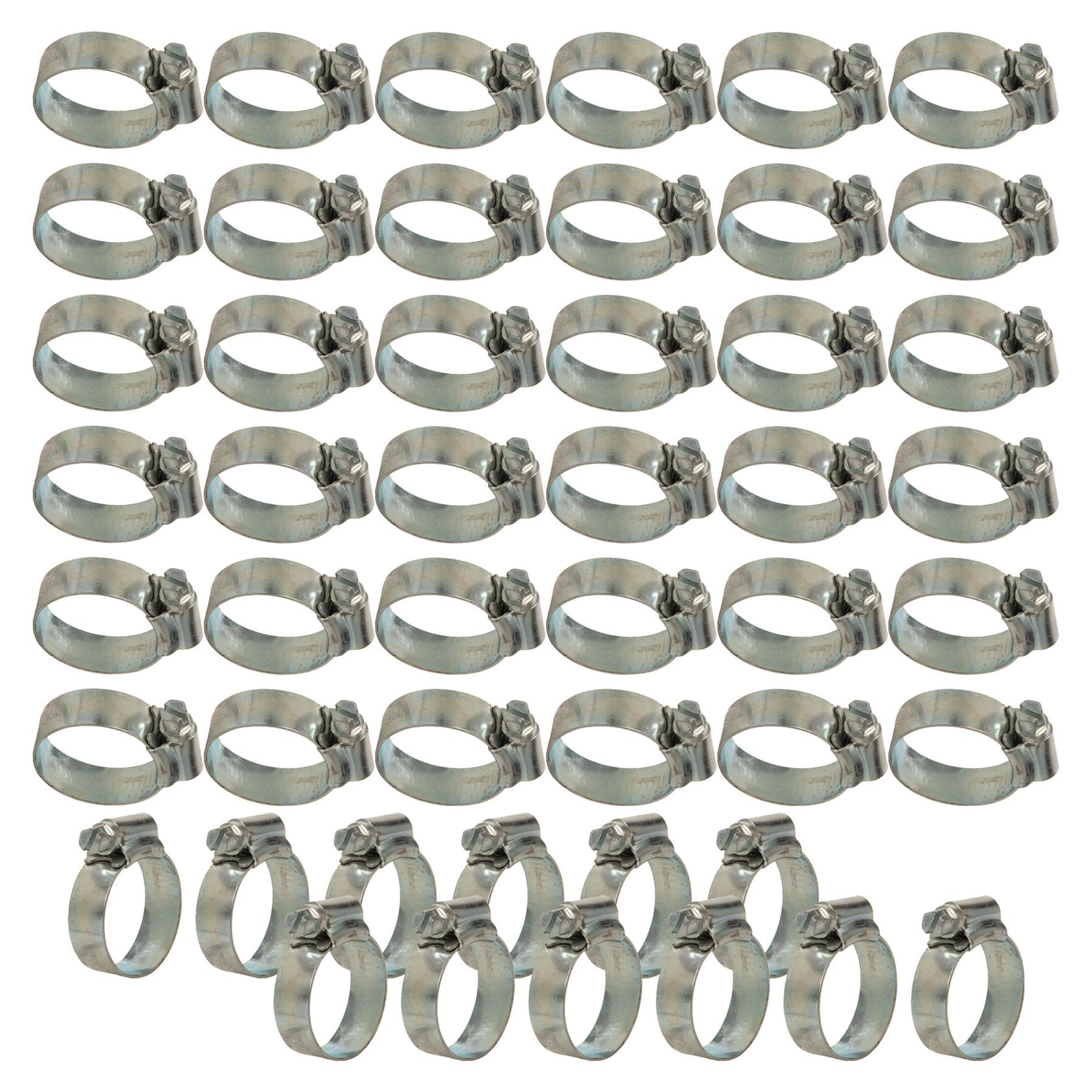 50 x Hose Clips Genuine Worm Drive Fuel Hose Clamps Clips 22 - 30mm