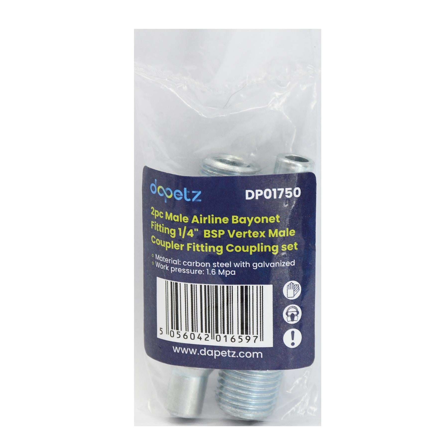 Air Line Hose Fitting Connector Male 1/4" Thread Bayonet For PCL Vertex 2Pcs