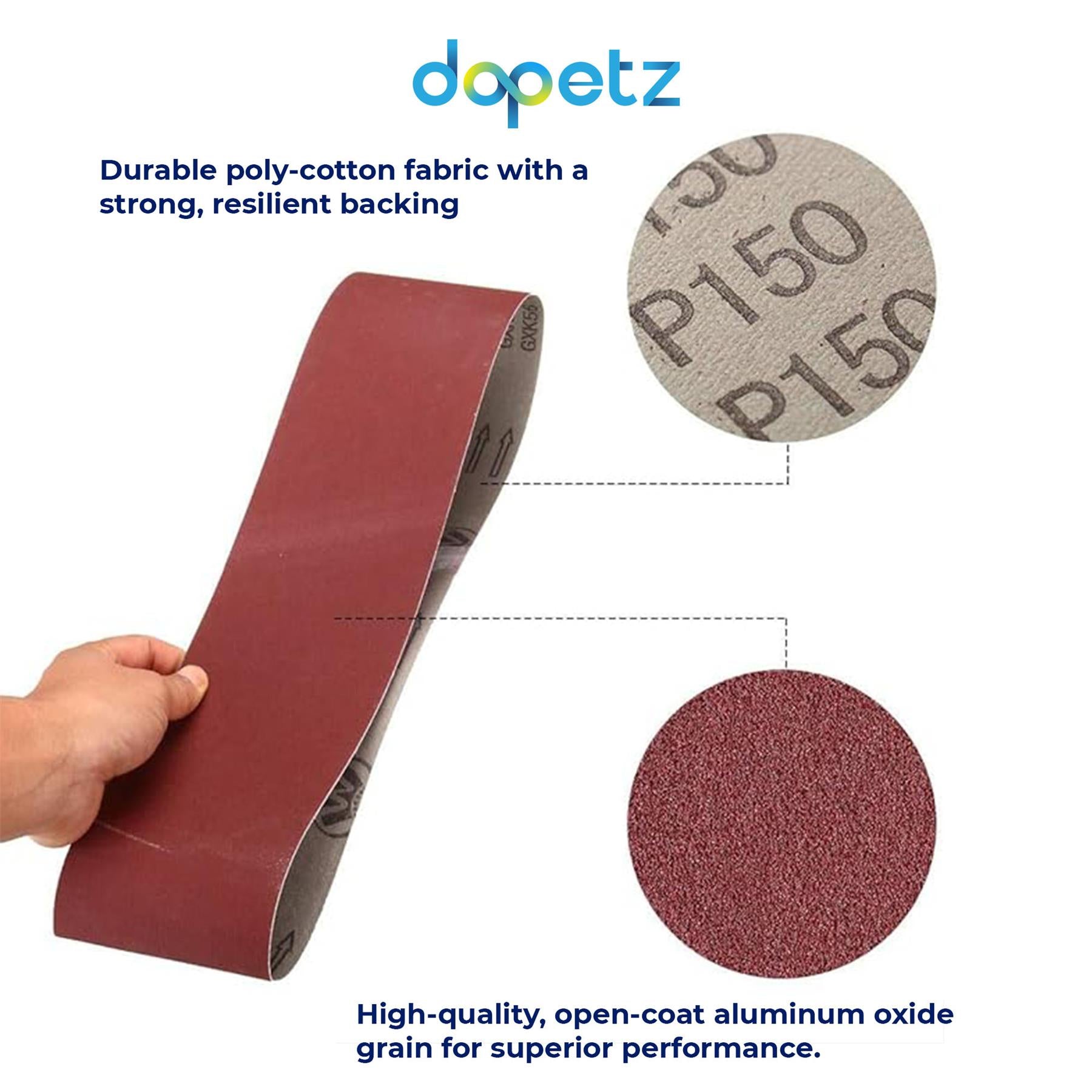 Sander Sanding Belts Power Tool 75mm X 457mm 60 Grit Coarse 5PCS By Dapetz