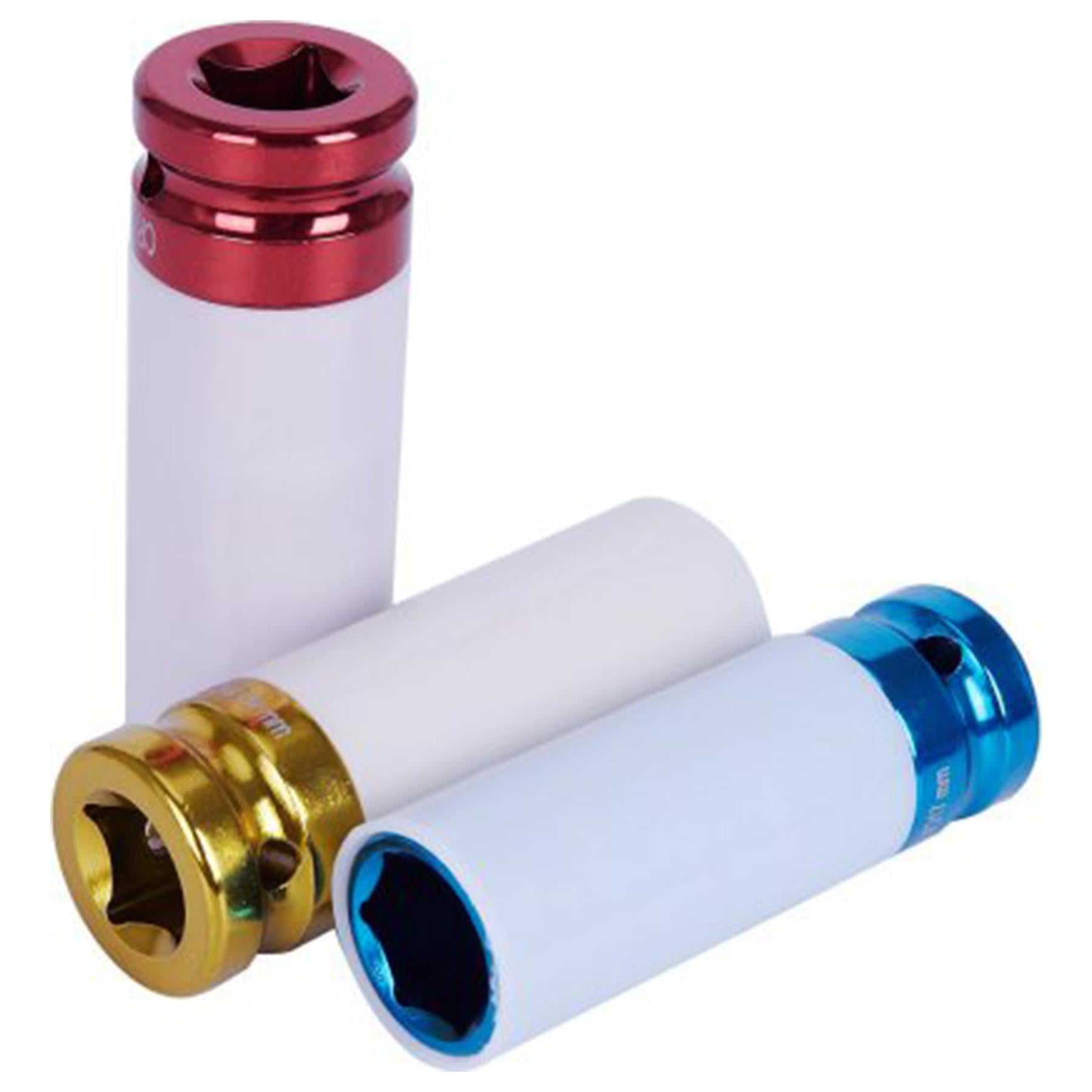 Alloy Wheel Nut Thin Wall Deep Impact Socket Set 1/2" drive by Daptez