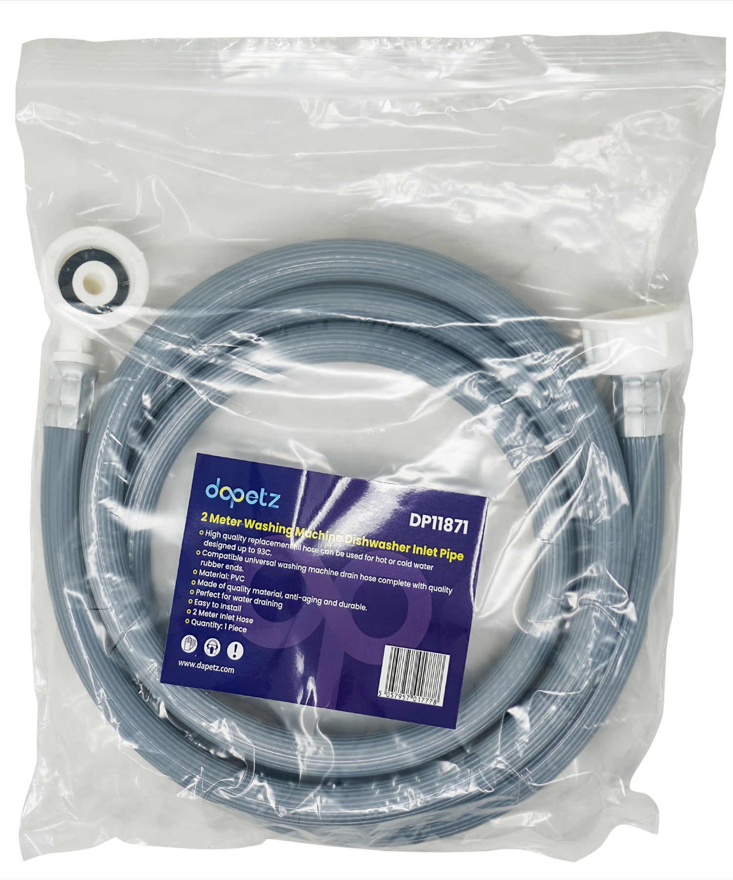 2m Washing Machine Dishwasher Water Inlet Cold Fill Hose Feed Pipe Extension