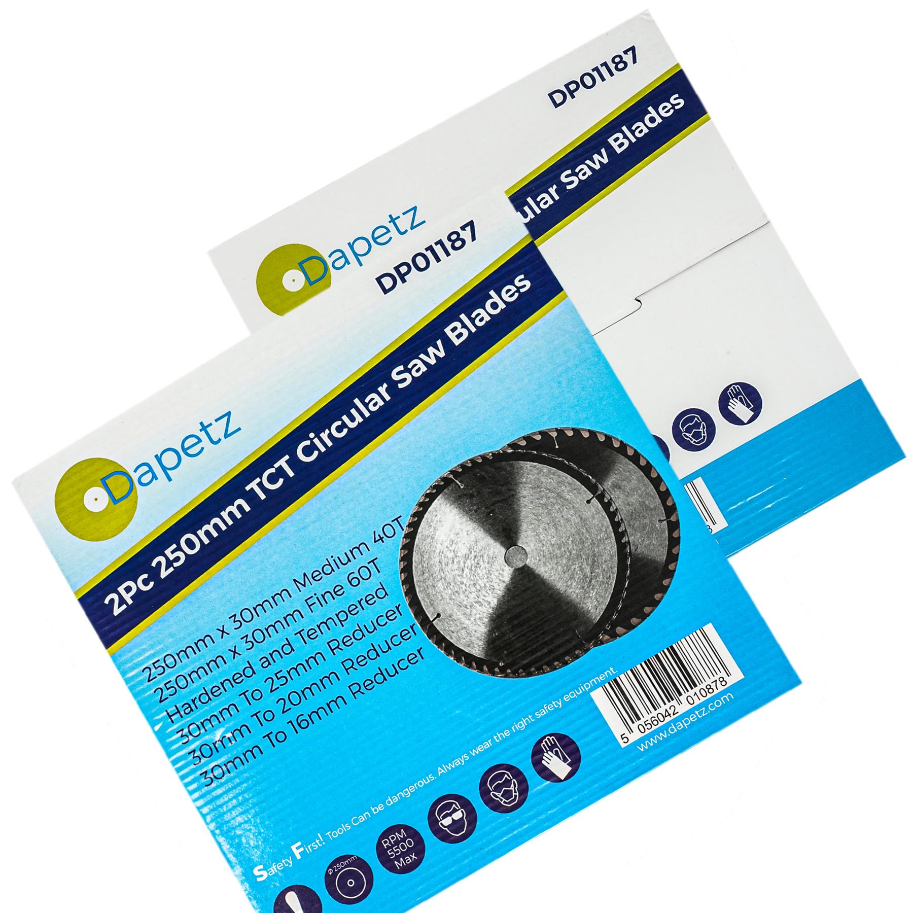 2x 250mm Tct Circular Wood Saw Blade 10" 40t & 60t Cutting Disc 30 Bore By Dapetz