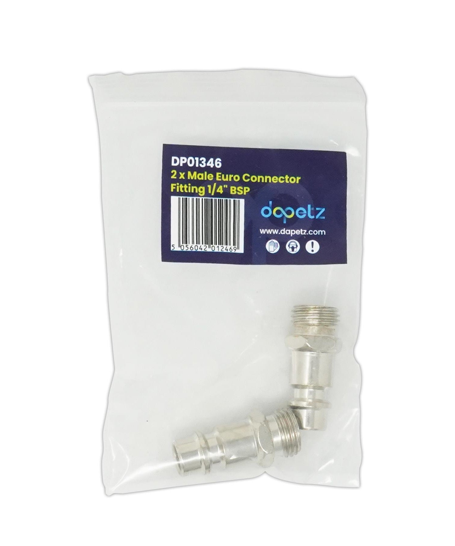 Euro Air Line Fittings Male For Compressor Air Hose Connector 1/4" BSP 2Pcs