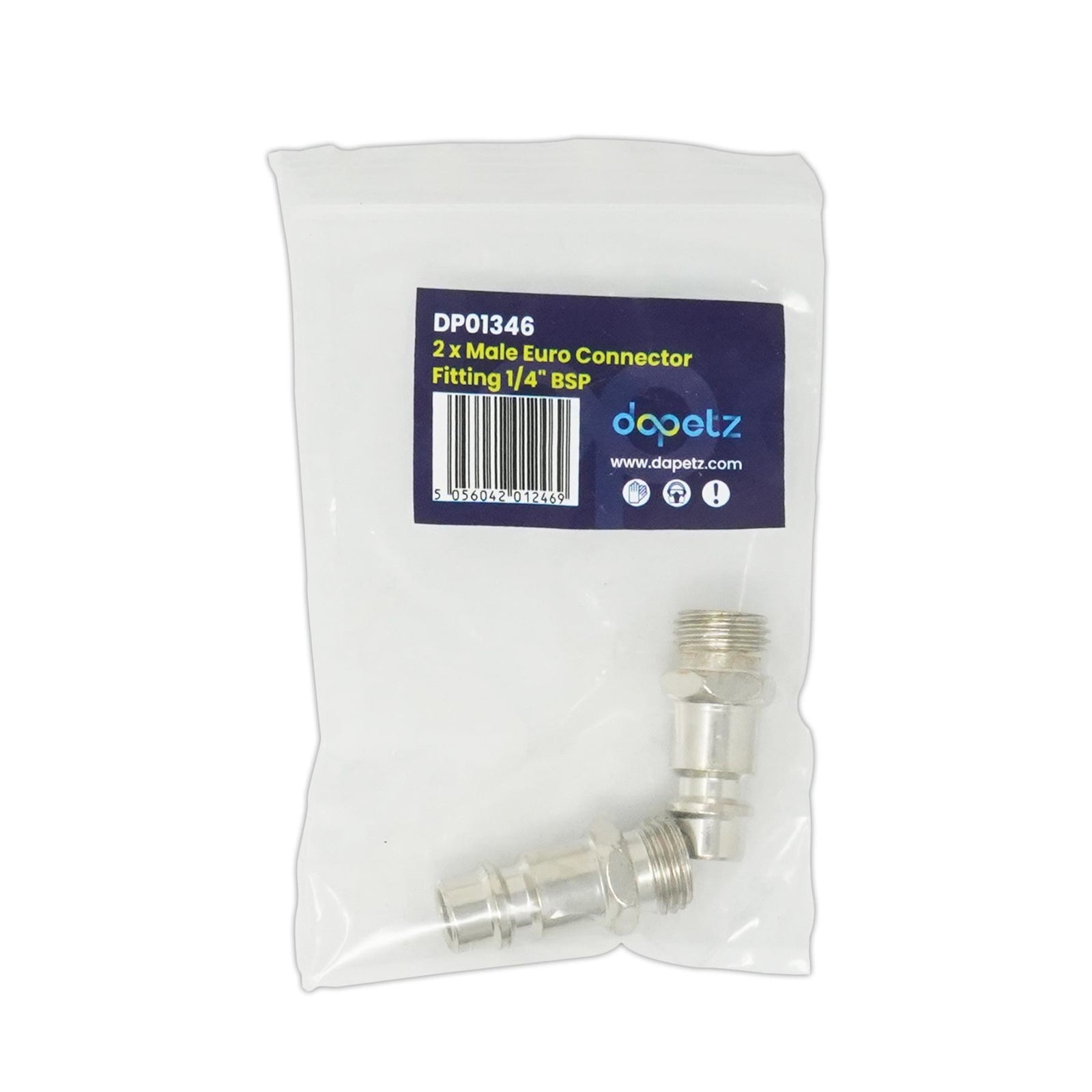 Euro Air Line Fittings Male For Compressor Air Hose Connector 1/4" BSP 2Pcs