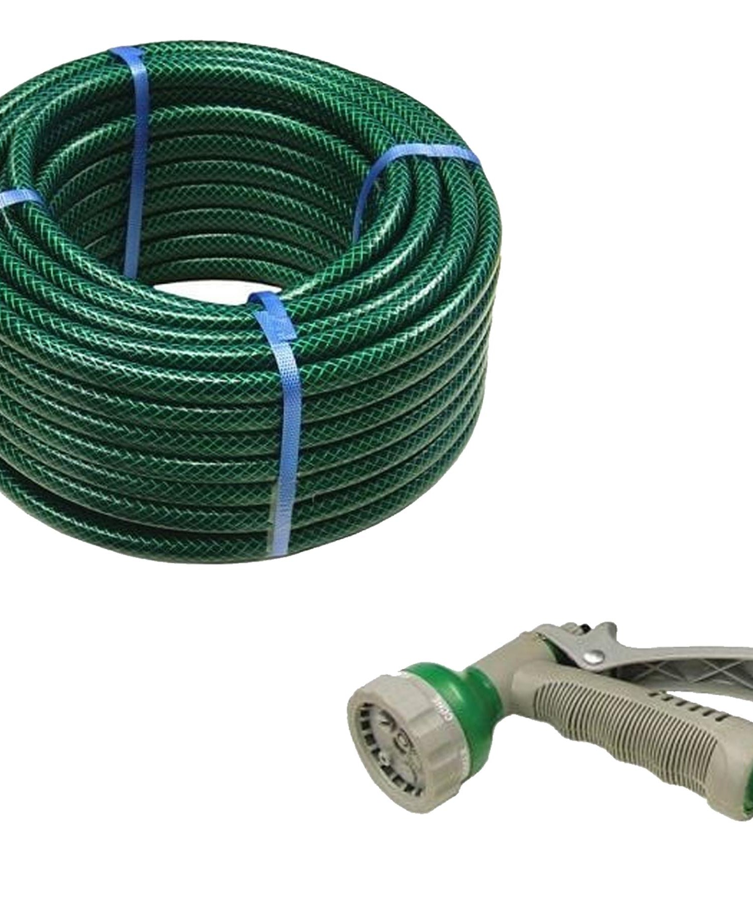 30m Garden Hose Pipe With Spray Gun Set PVC Watering Hose Green By Dapetz