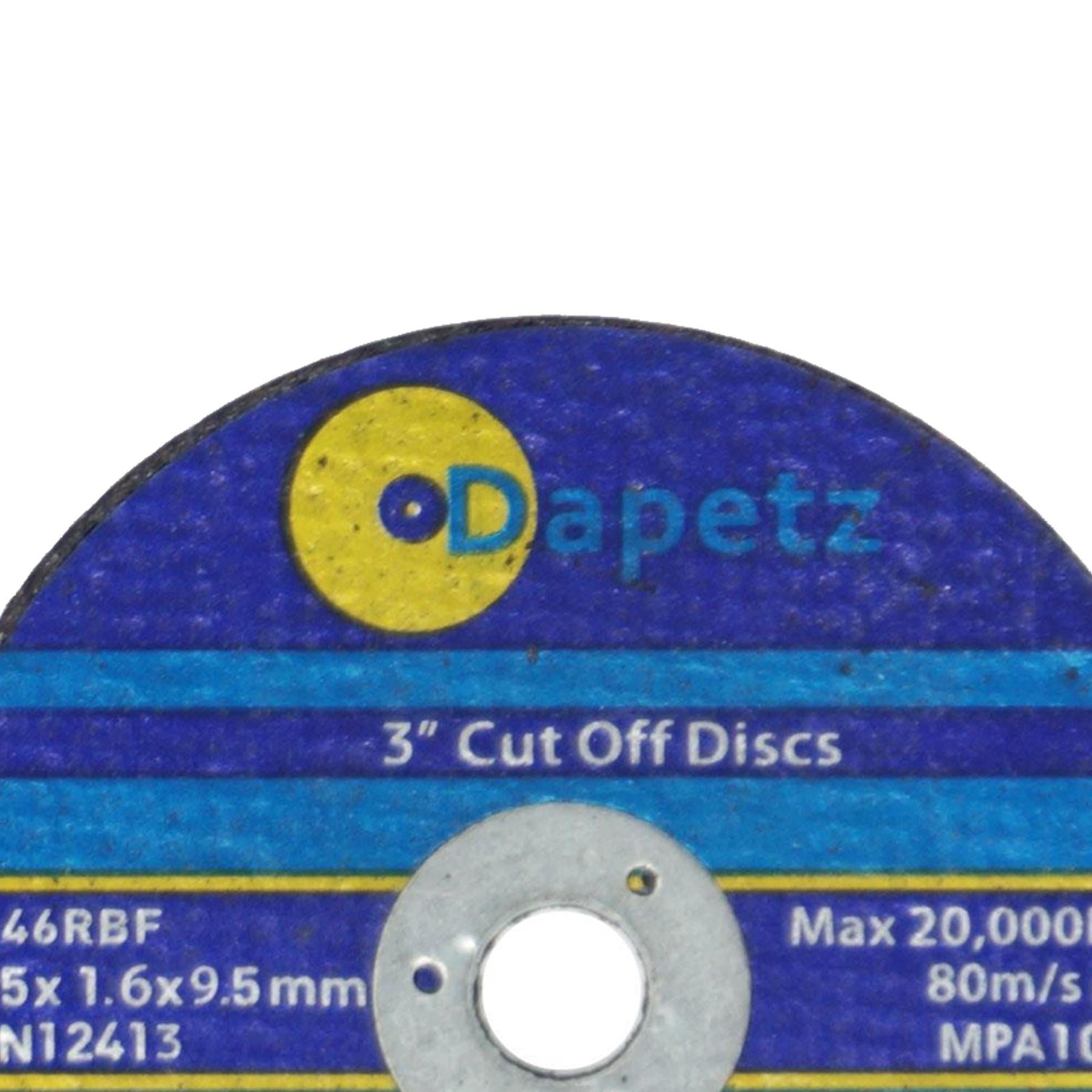 50 Pack 75mm X 1.6mm Metal Cutting Cut Off Discs 9.5mm Bore High Quality