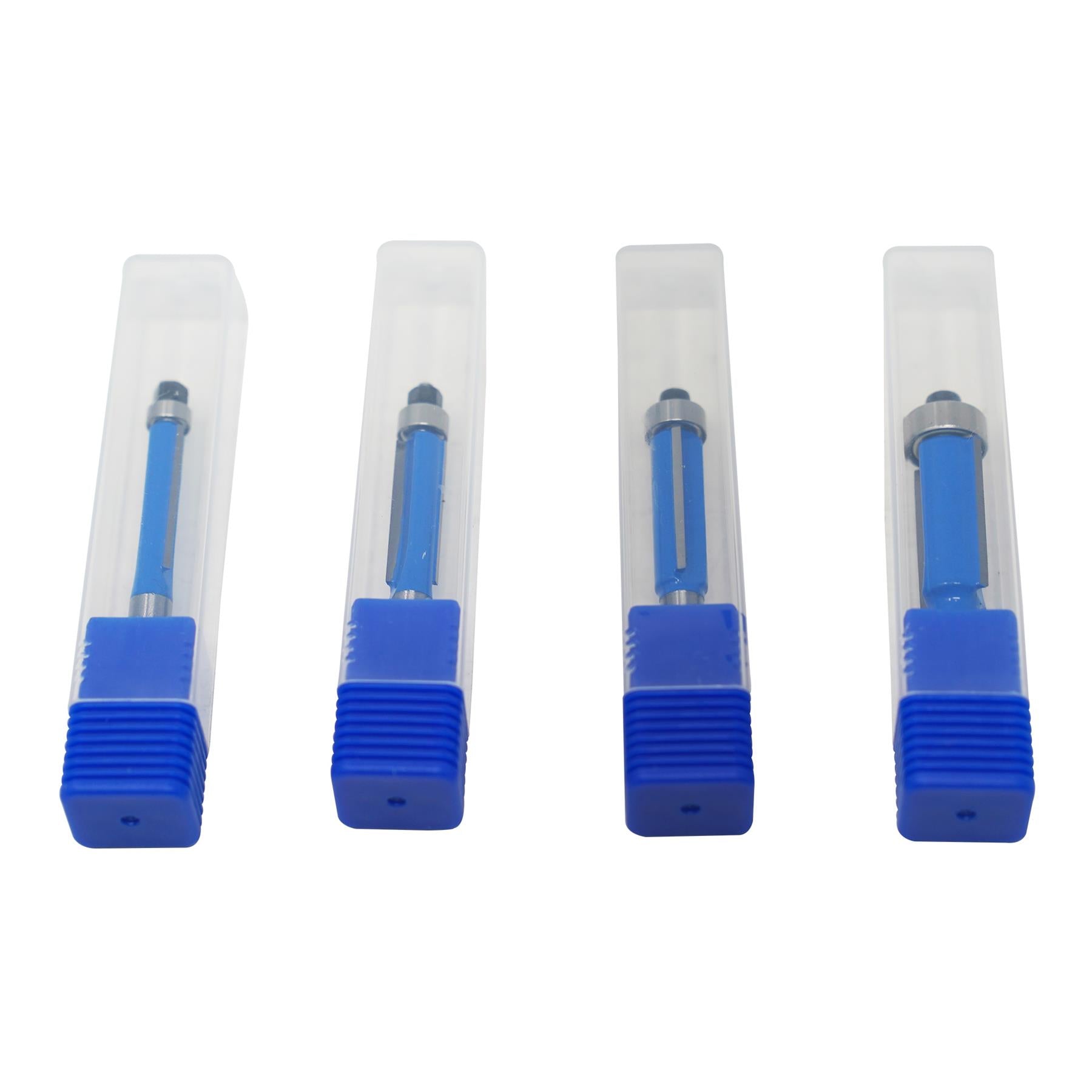 4Pc Flush Trim Router Bit Set Bottom Bearing Pattern Milling Cutter 1/4" Shank