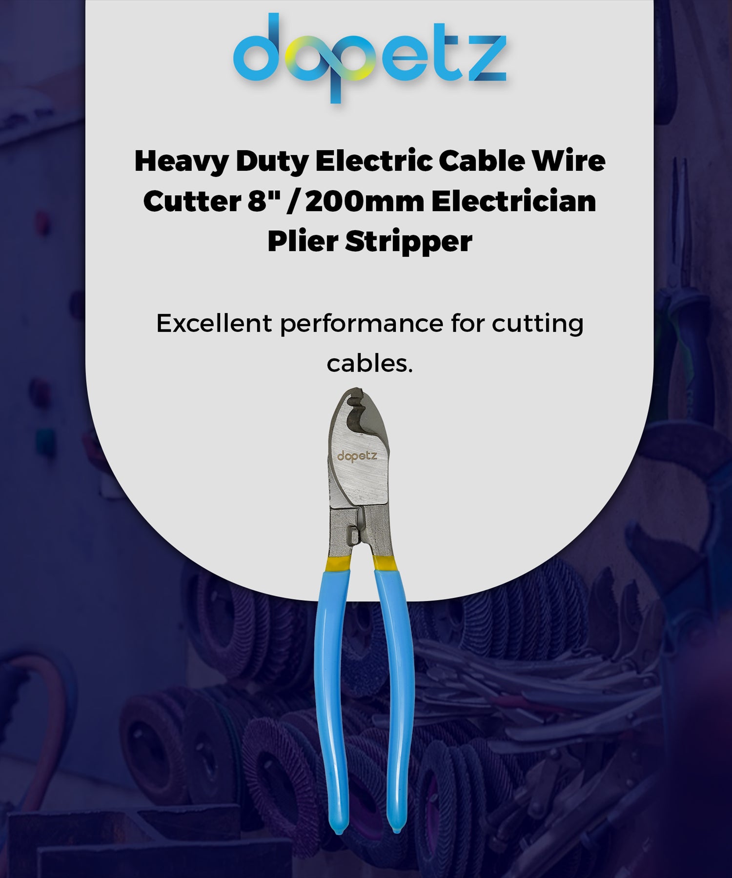 Electric Cable Wire Cutter 8" / 200mm Electrician Plier Stripper by Dapetz