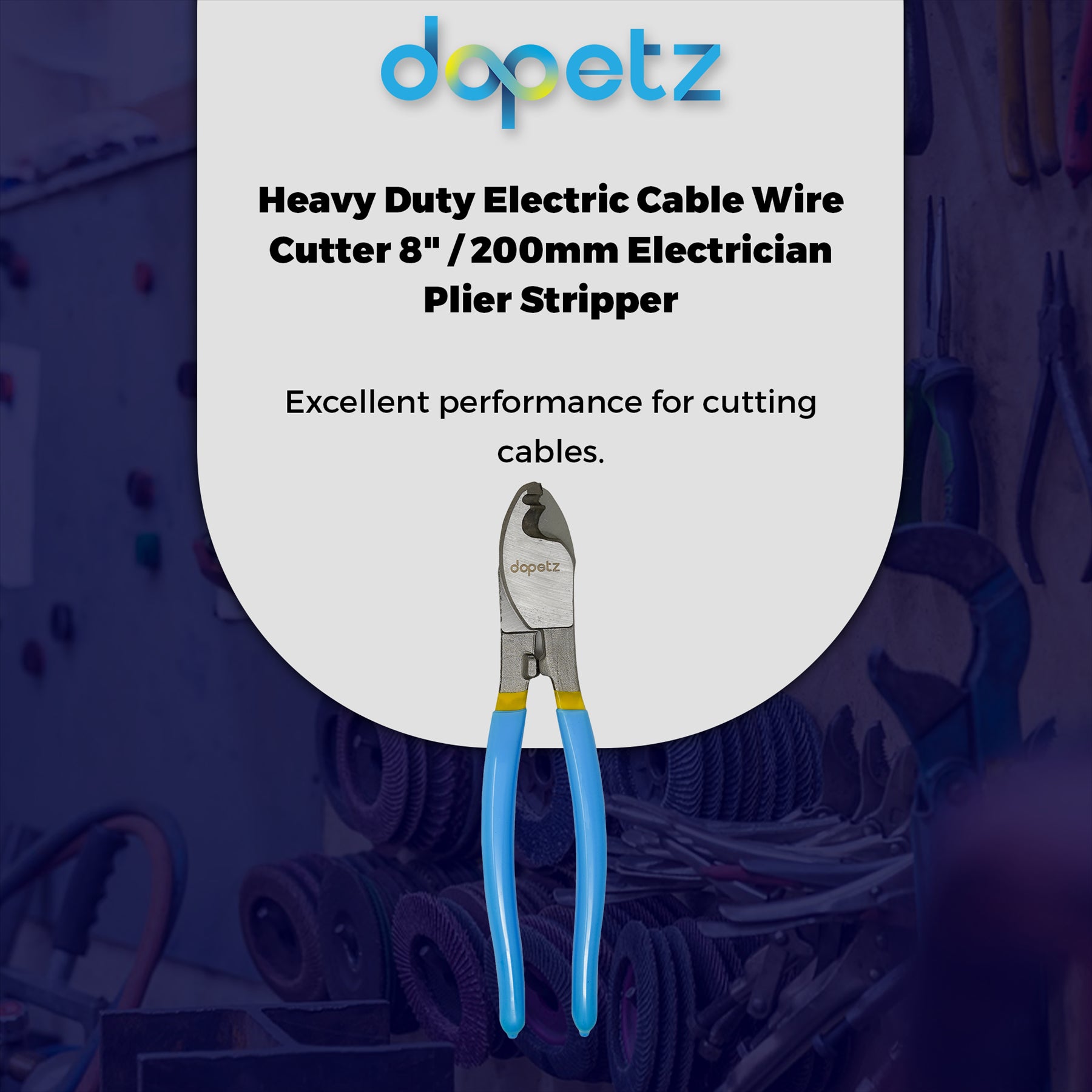 Electric Cable Wire Cutter 8" / 200mm Electrician Plier Stripper by Dapetz