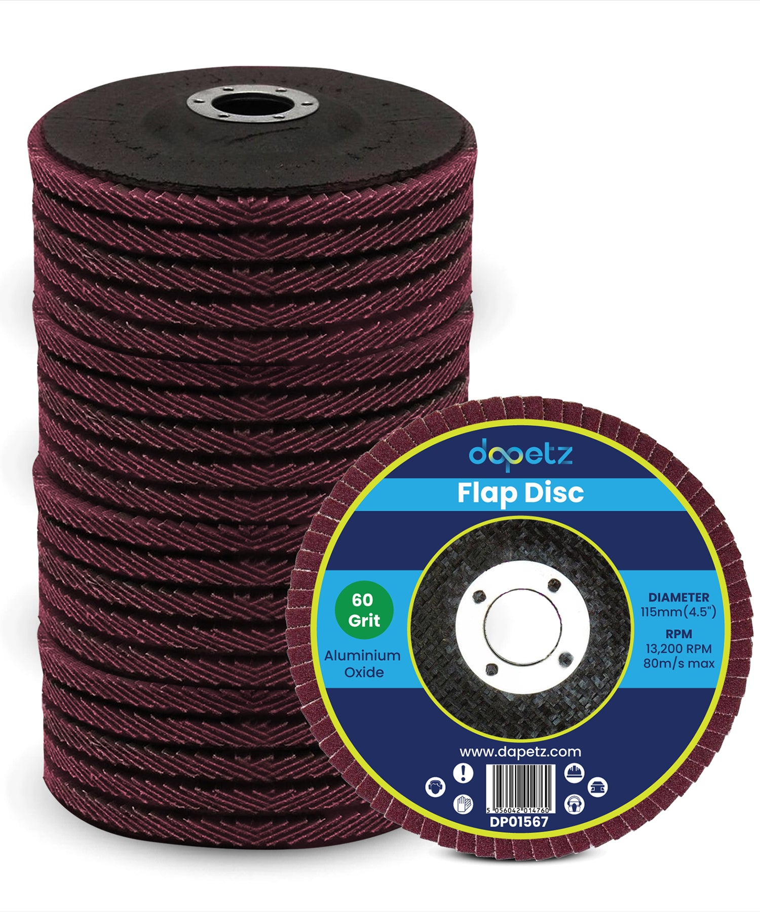 115mm 4.5'' 60 Grit 20 PCAngle Grinder Aluminium Oxide FLAP DISCS Grinding Wheel