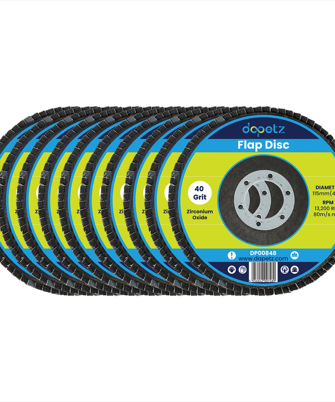 FLAP GRINDING SANDING DISCS 115mm 4.5" 40 GRIT 50PC ANGLE WHEEL ZIRCON BY DAPETZ