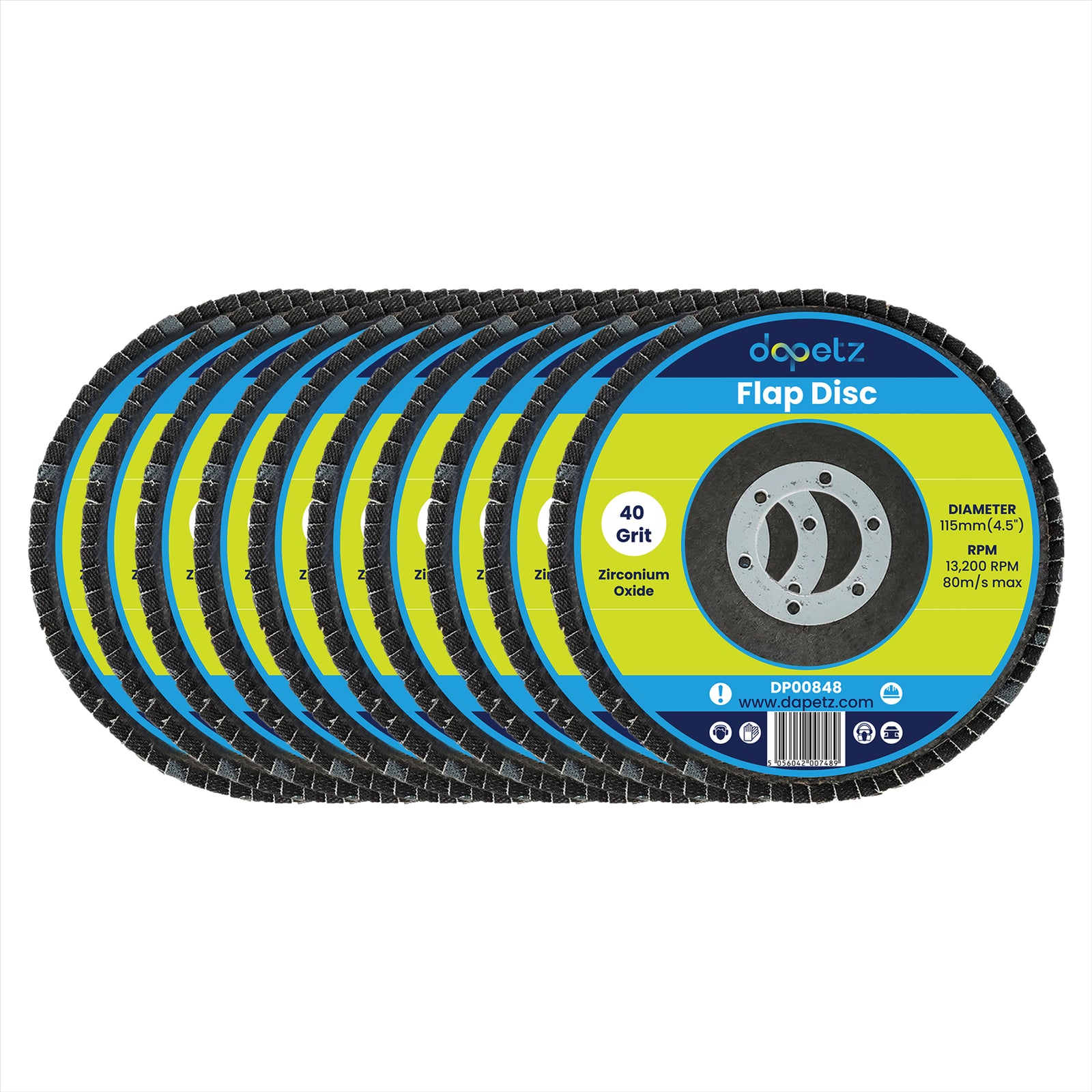 FLAP GRINDING SANDING DISCS 115mm 4.5" 40 GRIT 50PC ANGLE WHEEL ZIRCON BY DAPETZ