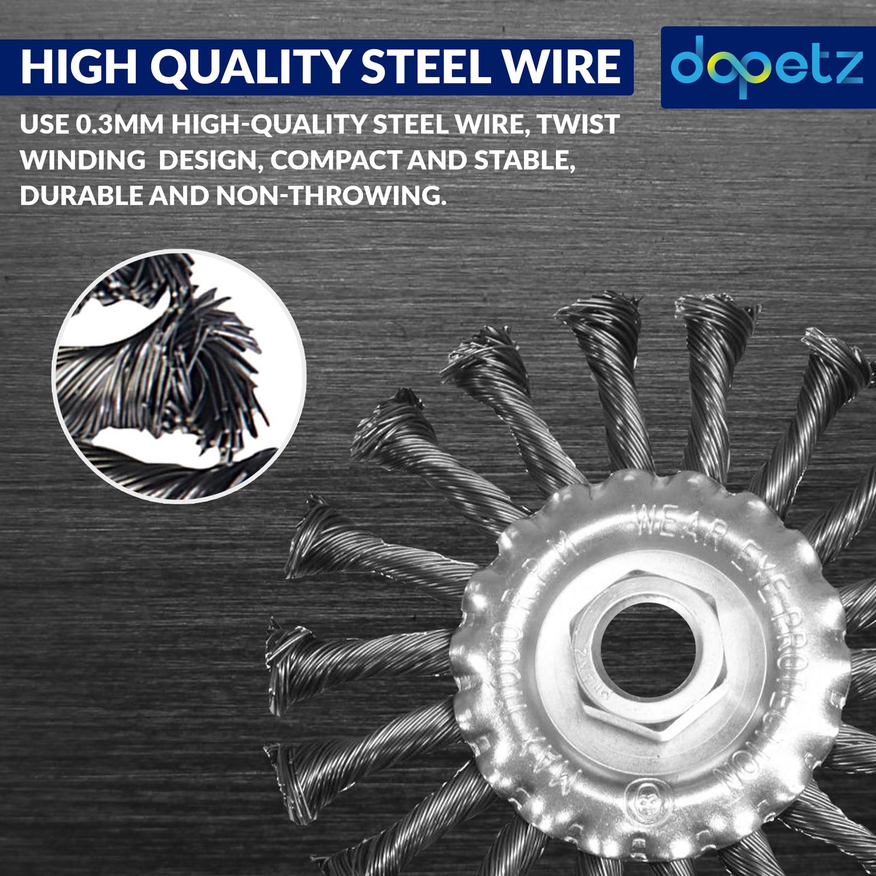 Twist Knot Wire Wheel Brush 115mm 125mm Steel Rust Scale Removal Slag by Dapetz