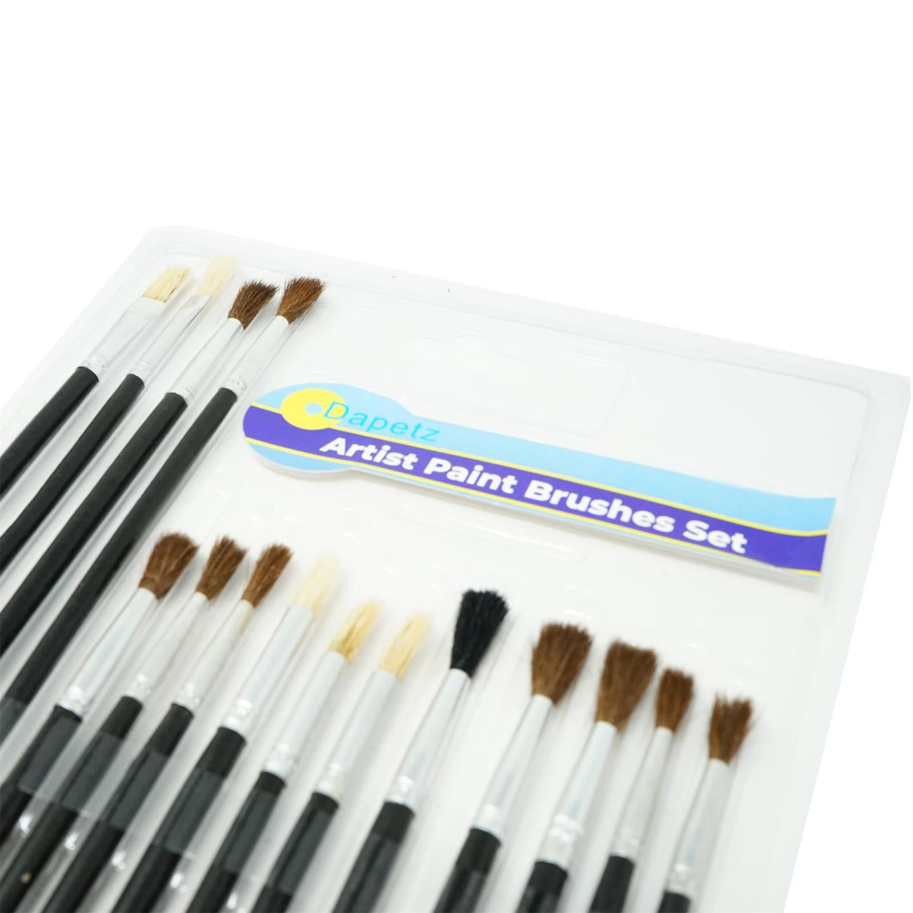 15 PCS ASSORTED ARTIST PAINT BRUSH SETS Acrylic/Oil/Watercolour Thin Thick round By Dapetz