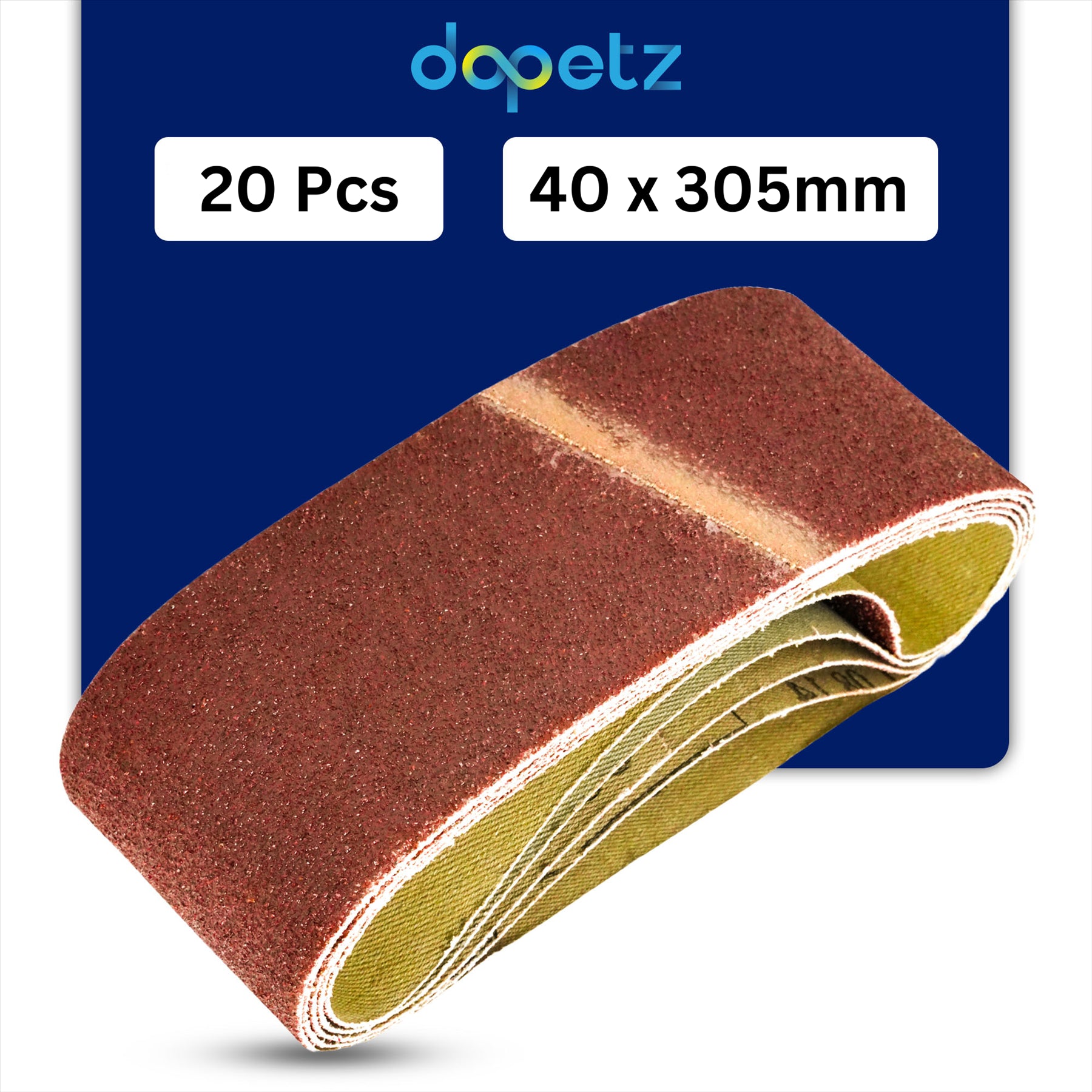 20Pcs Sanding Belts 40 x 305mm Aluminium Oxide 80 Grit For Bosch Makita Sander By Dapetz