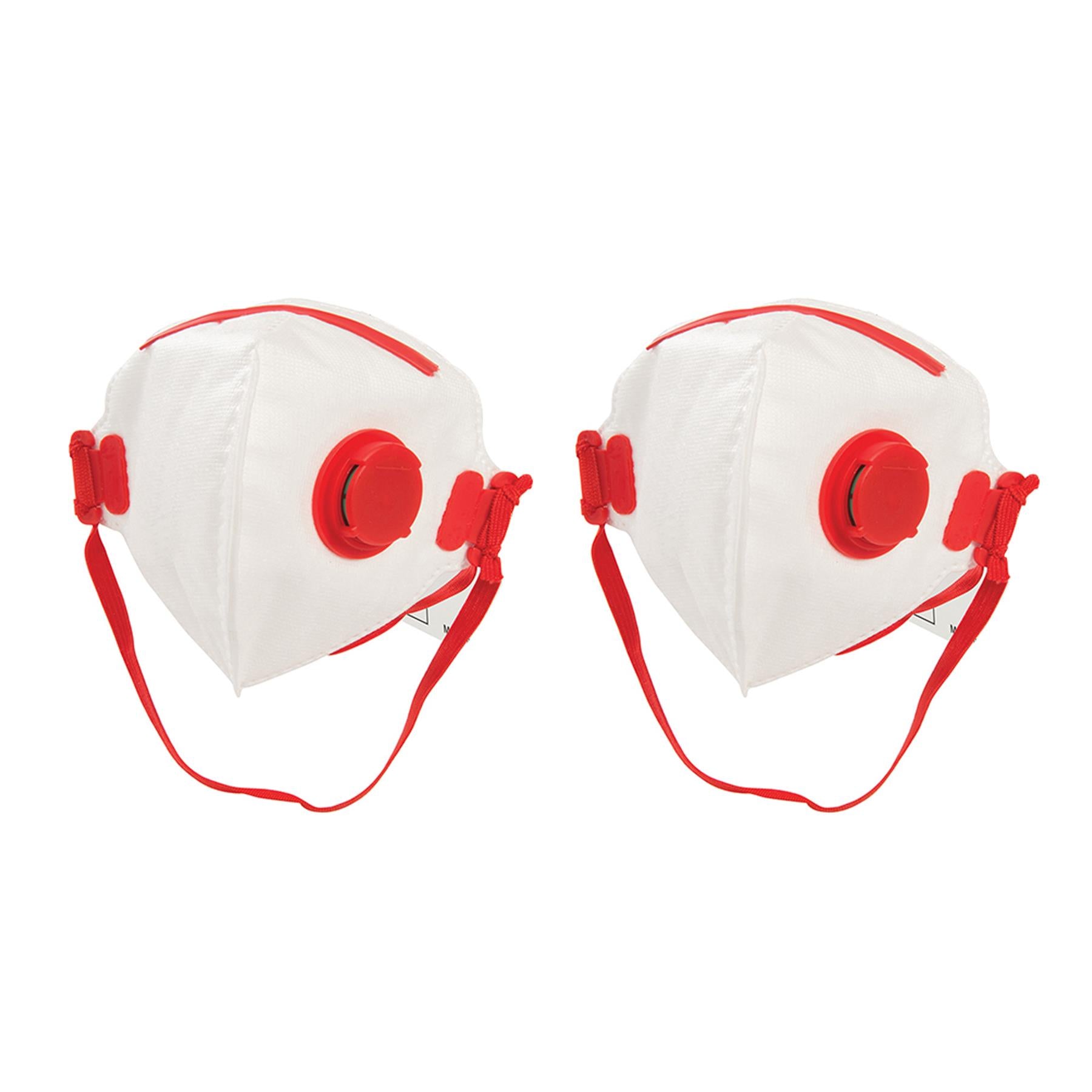 (Pack of 2) Face Mask Respirator Valved FFP3 | Sanding, Paint, Dust & Bodyshop Safety Fold Flat by Dapetz