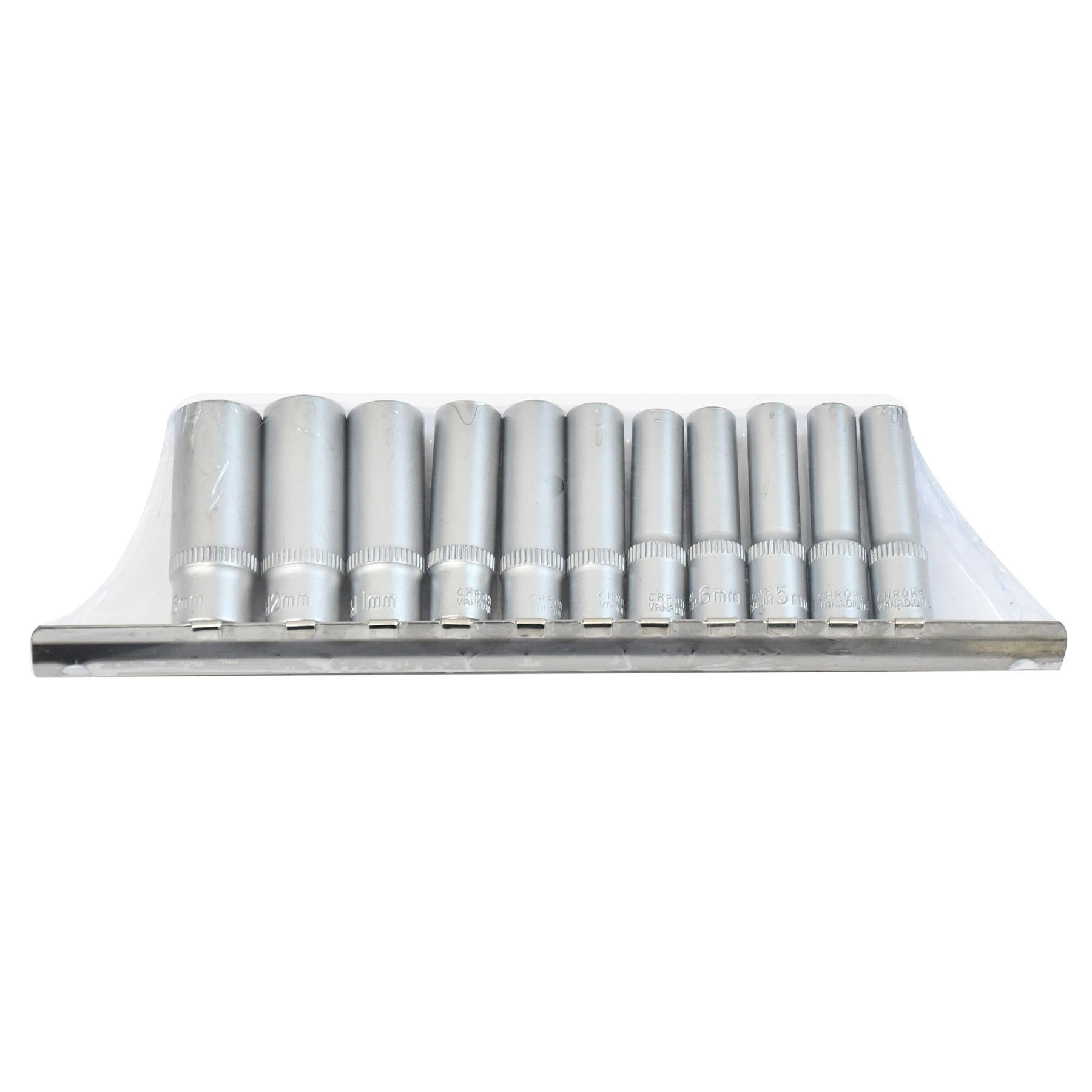 1/4" Deep Socket Set 11Pc 4 - 13mm Deep Drive Sockets Cr-V Long Reach By Dapetz