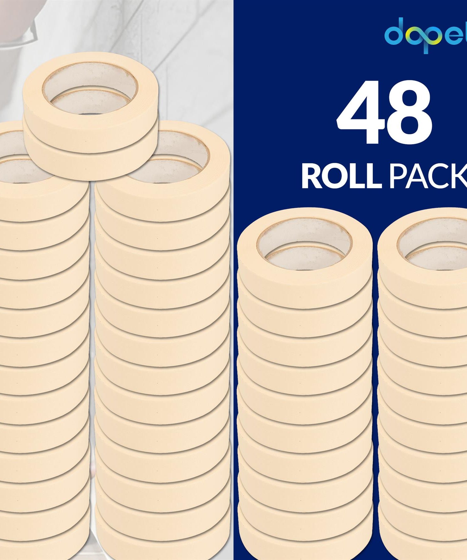 New Masking Tape Indoor Outdoor DIY Painting Decorating  25mmx  40m- 48 PC