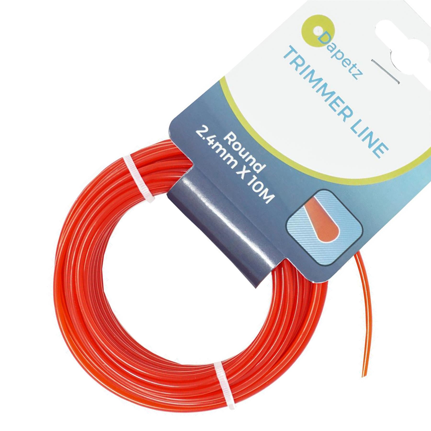 Round Strimmer Cord Line Wire String Nylon Petrol Trimmer 10m x 2.4mm by Dapetz
