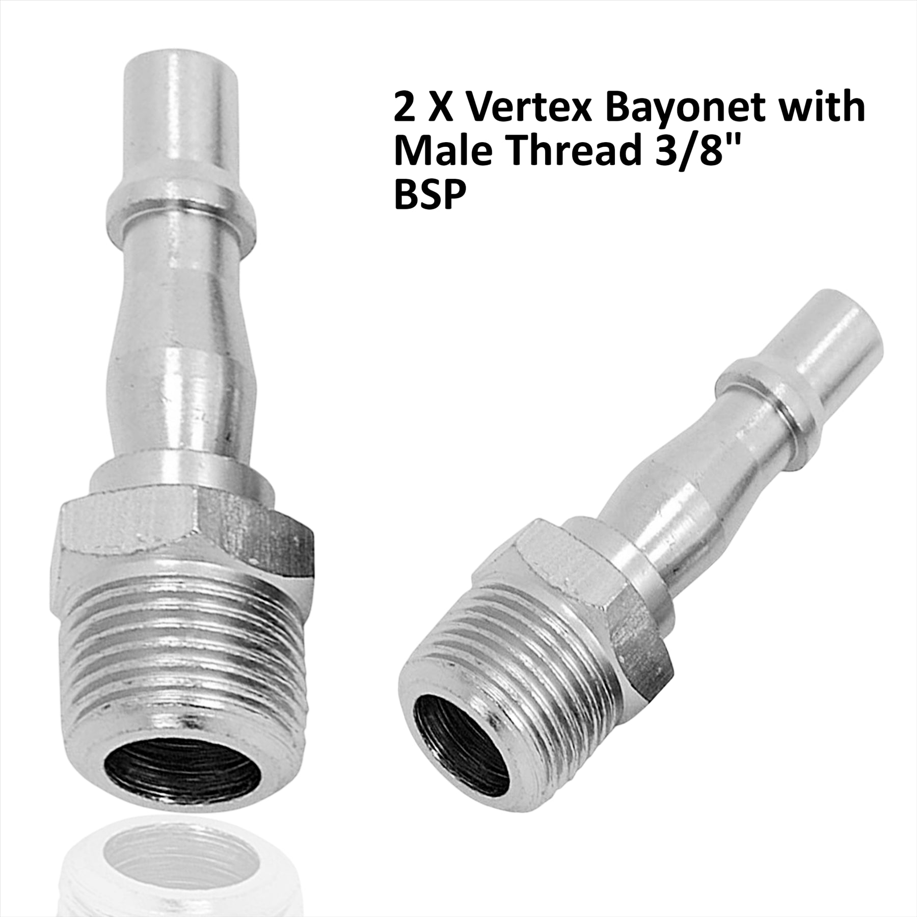Air Line Hose Fitting Connector Male 3/8" BSP Bayonet Coupler For PCL Vertex 2PC