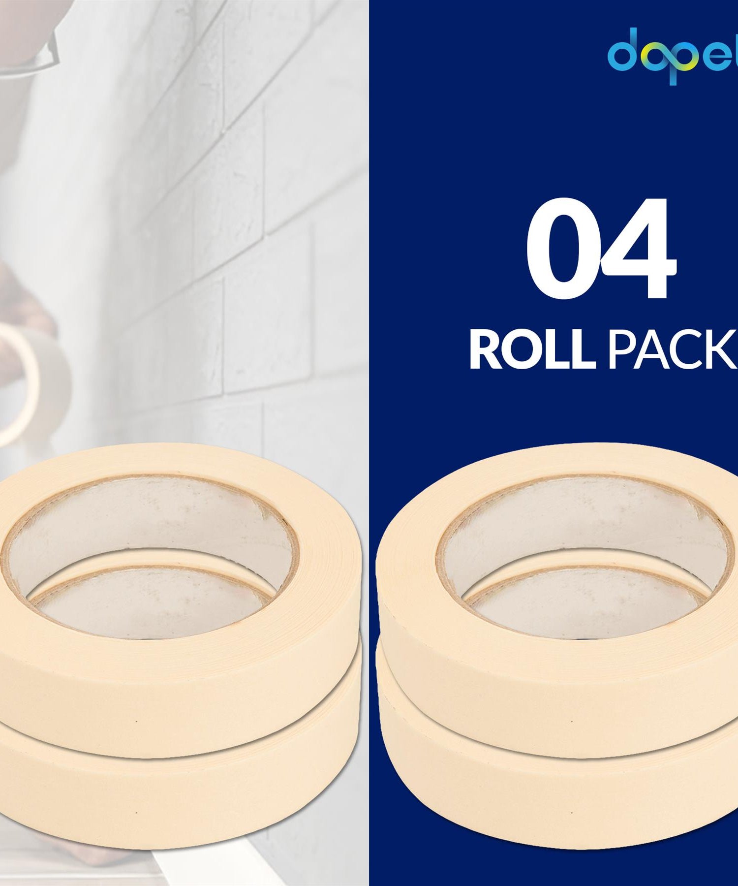 4PCS Masking Tape 25mm x 50m Professional Painting Automotive Auto Car White By Dapetz