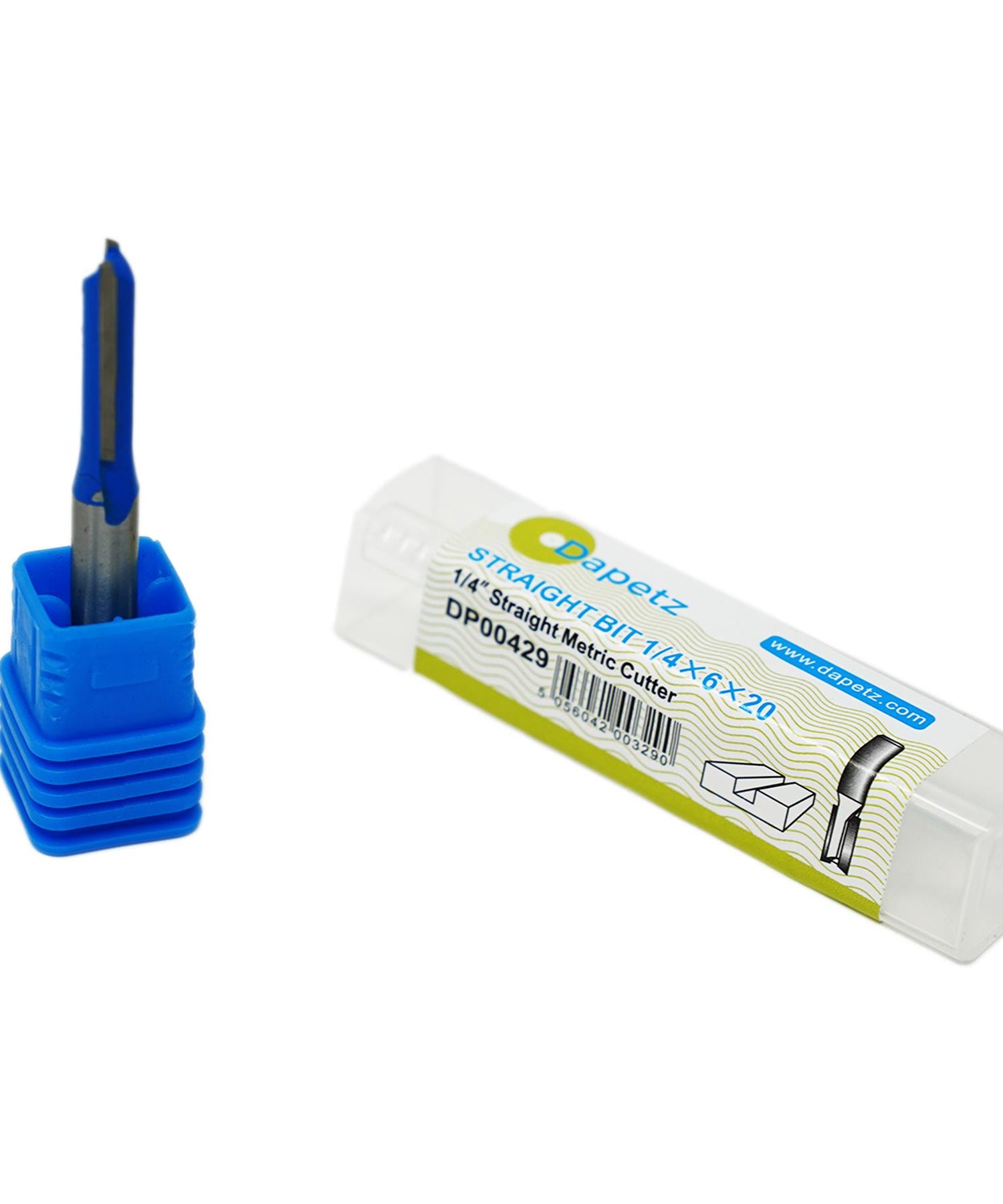 Shank Straight Metric Router Cutter 1/4" 6mm x 20mm Bit by Dapetz - Dapetz