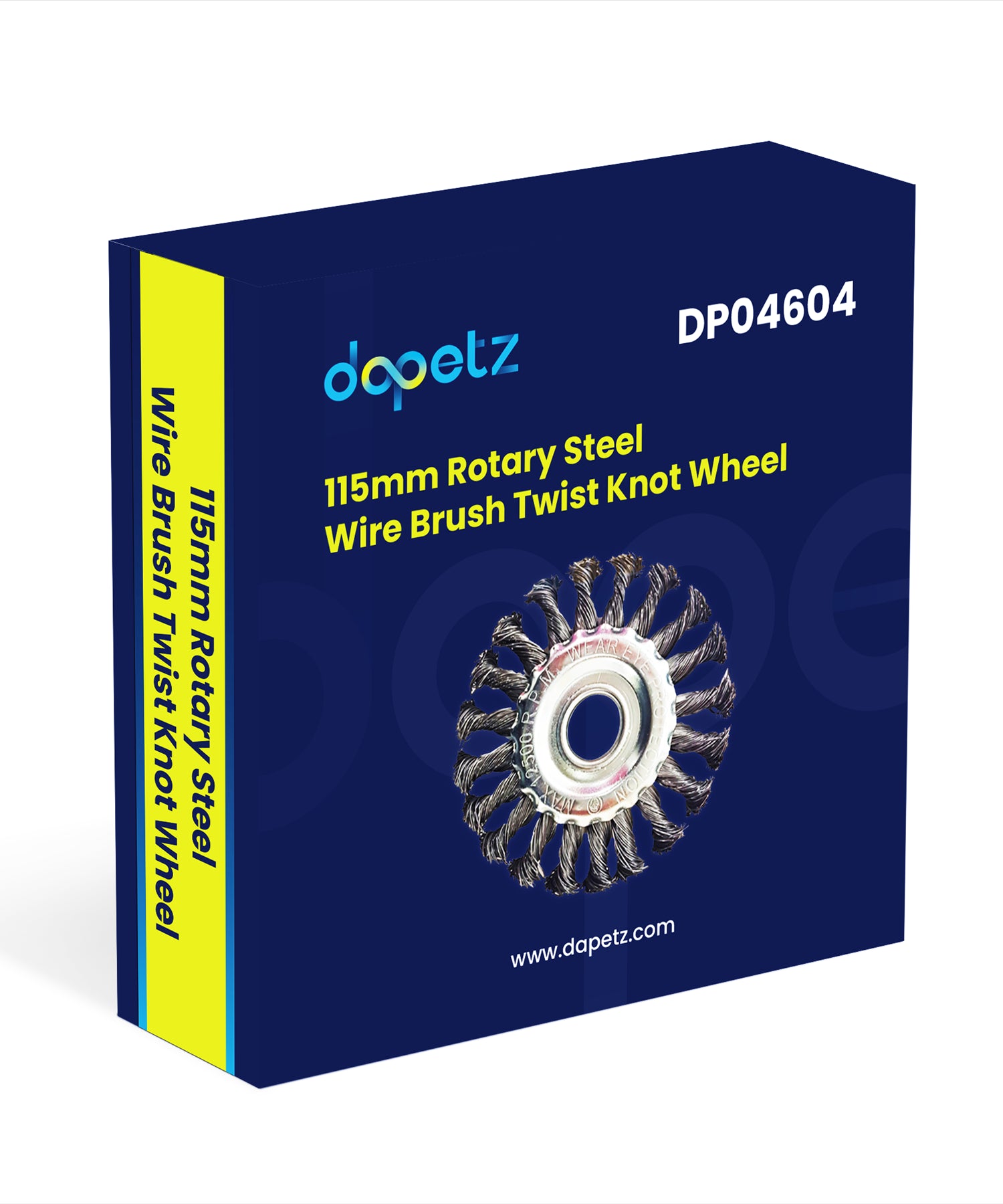 Rotary Steel Wire Brush Twist Knot Wheel Brush For Angle Grinder 115mm / 4.5" By Dapetz