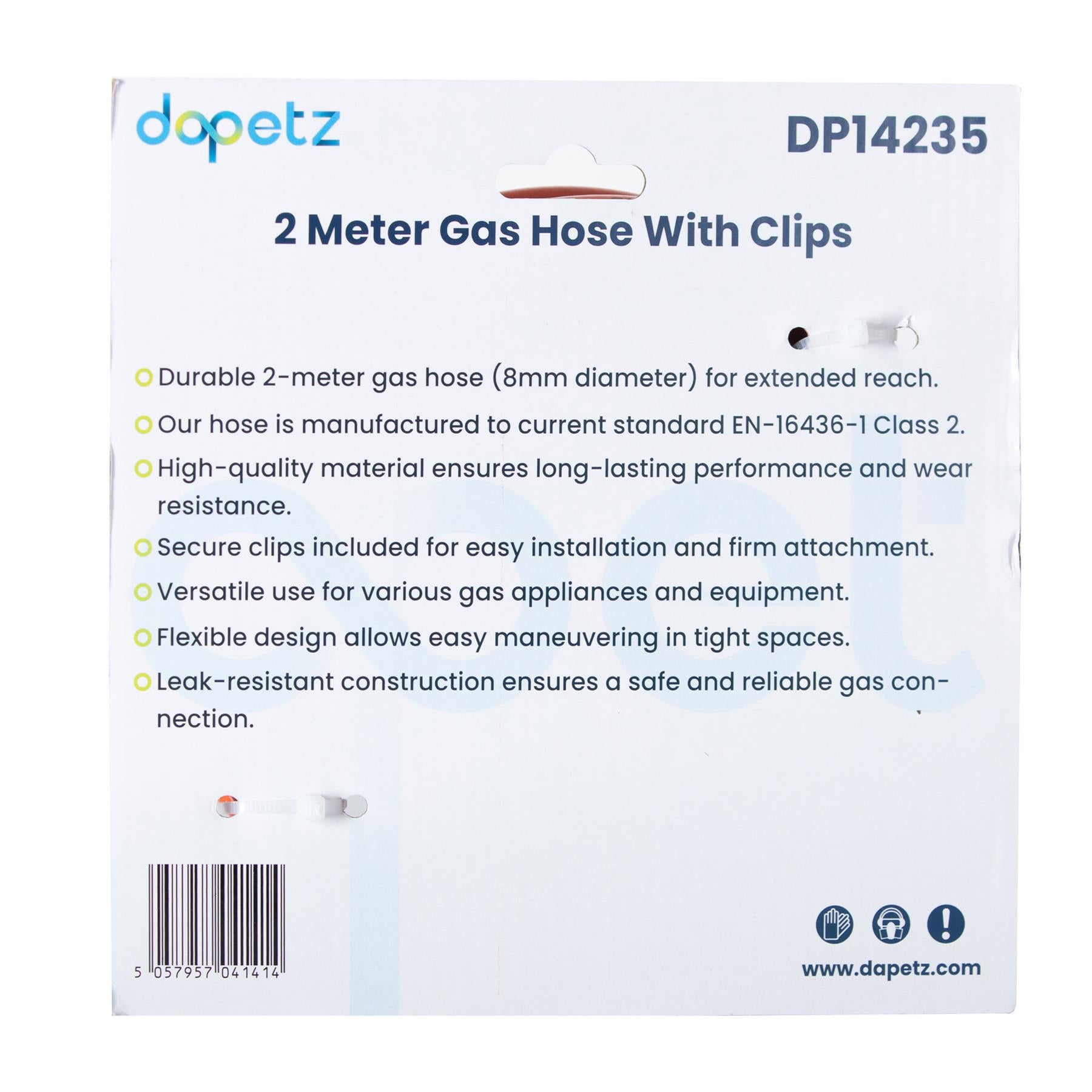 Gas Hose Pipe For Propane Butane LPG Gas BBQ Camping Motorhome With 2 Clips