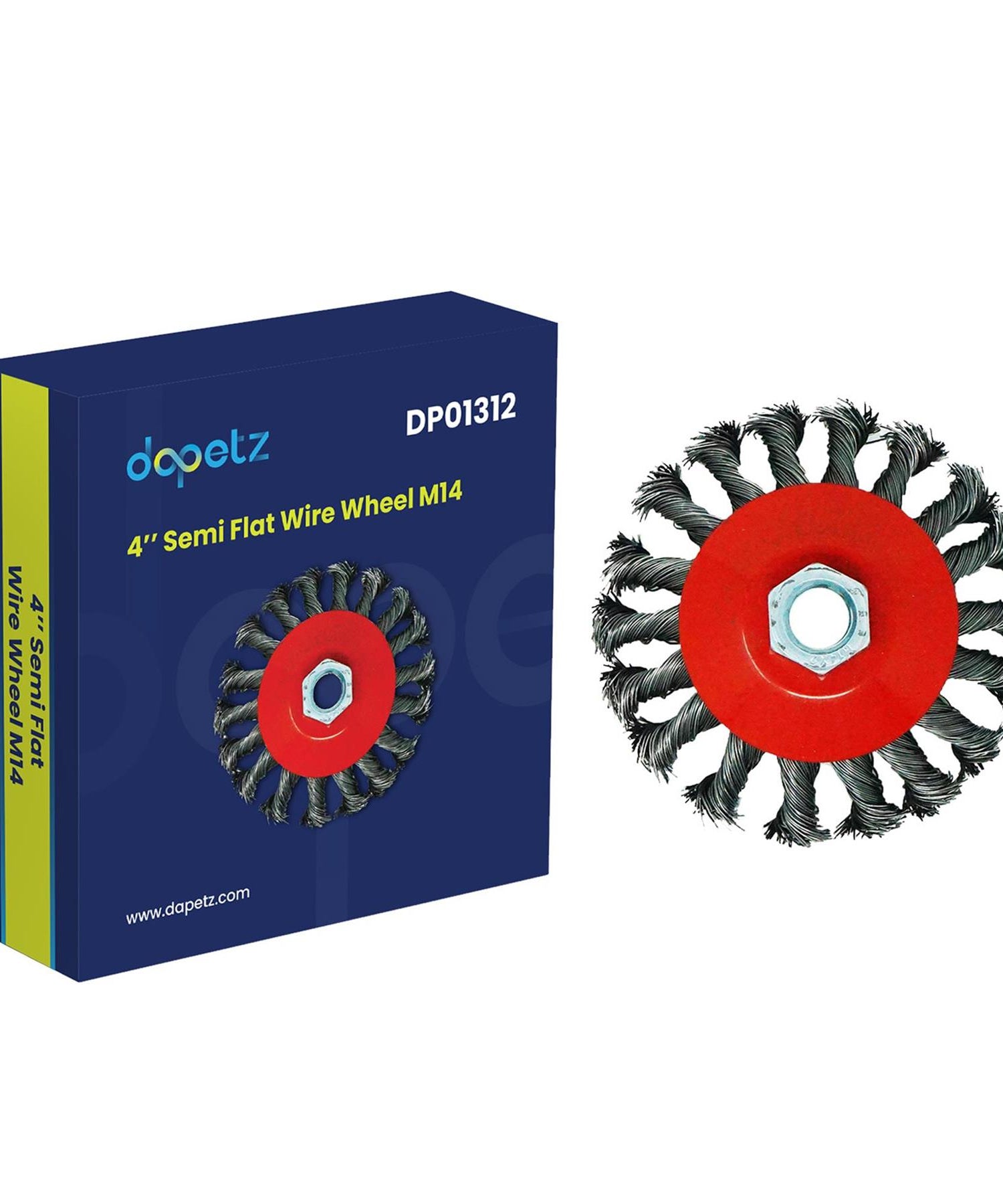 4PCs Twist Knot Semi Flat Wire Wheel Cup Brush Set Kit For 115mm Angle Grinder By Dapetz