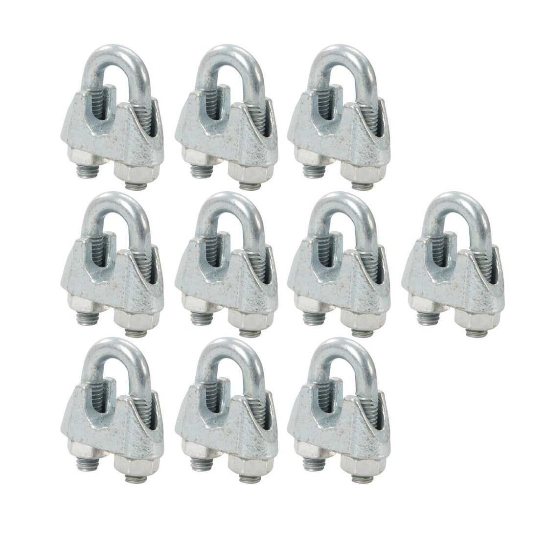 M6 Wire Rope Grips Clamps U Bolts Heavy Duty Steel Cable Fittings (Pack of 10) By Dapetz