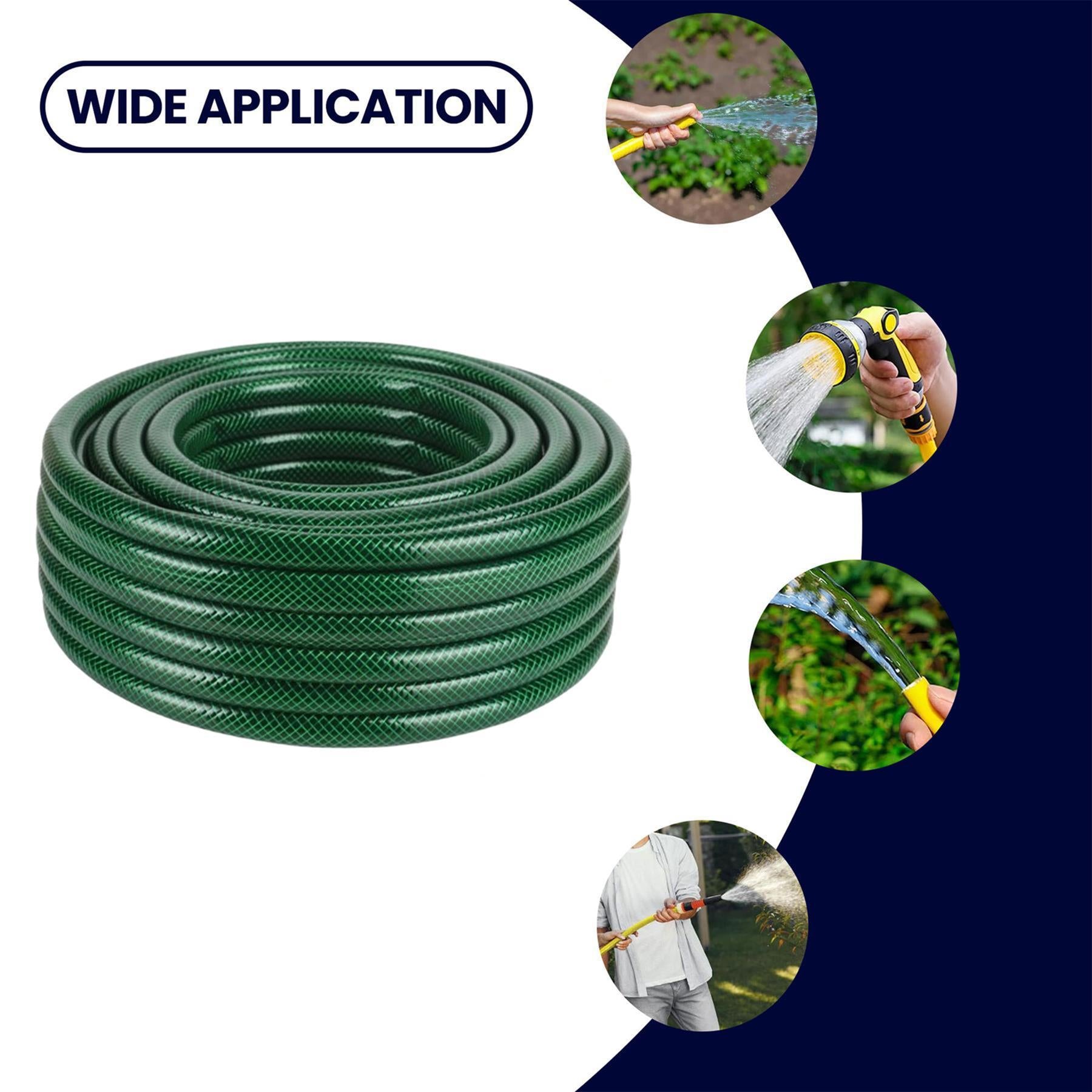 50m Garden Hose Pipe With Spray Gun Set PVC Watering Hose Green By Dapetz