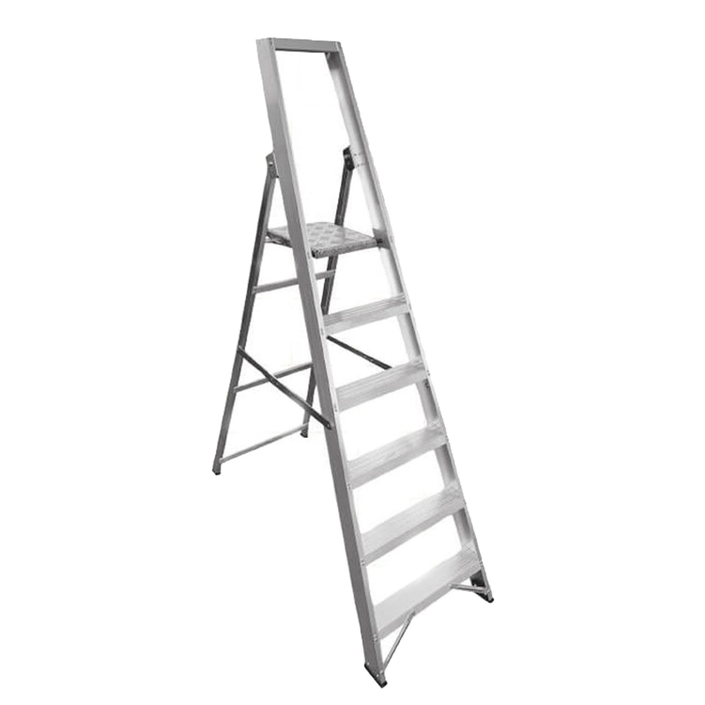 Dapetz Aluminium 6 Tread Platform Step Ladder 2.09m, Heavy Duty, Made In Uk