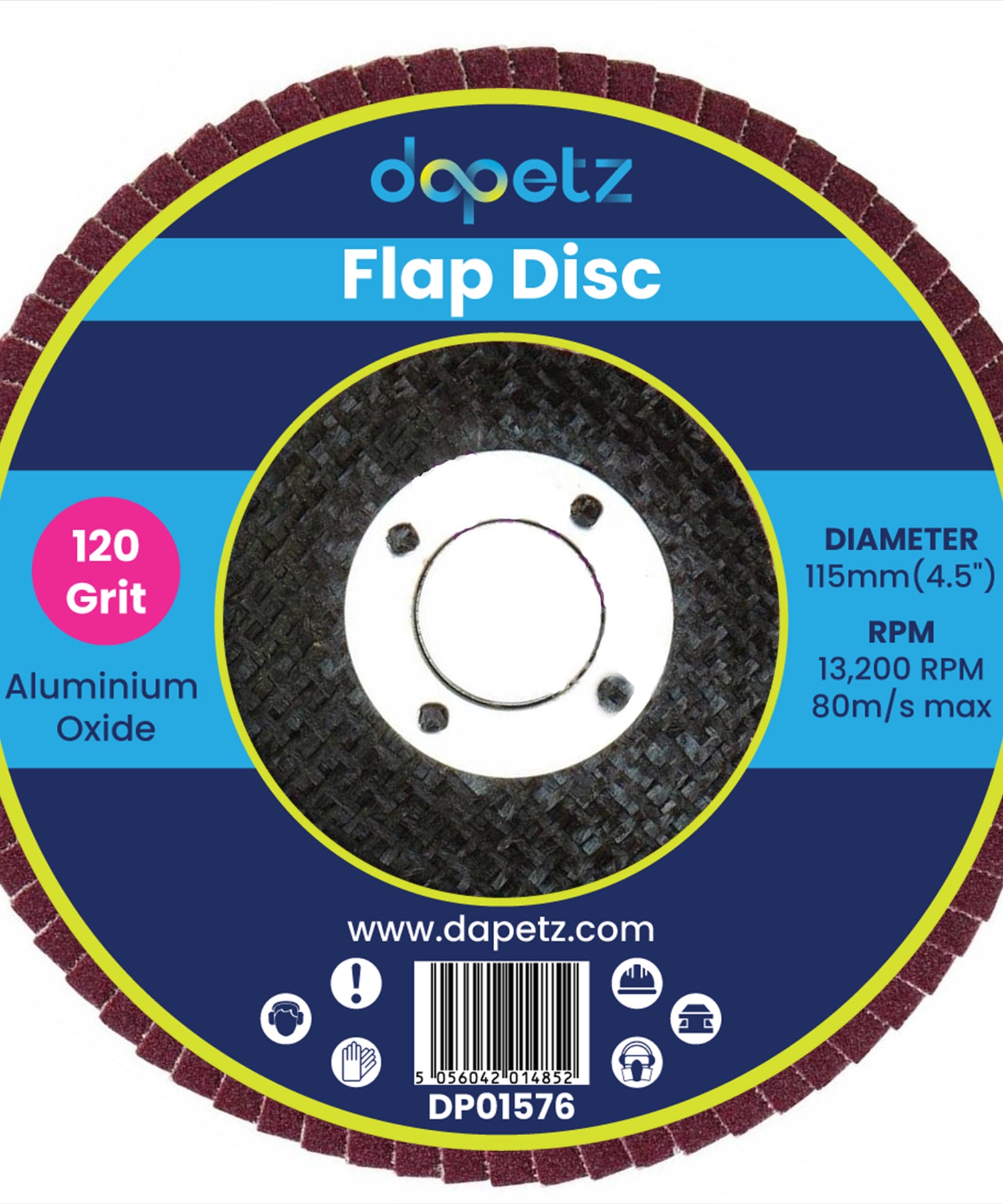 2pcs Flap Grinding Sanding Discs 115mm 4.5" 120 Grit Aluminium Oxide Angle Wheel For Bosch By Dapetz